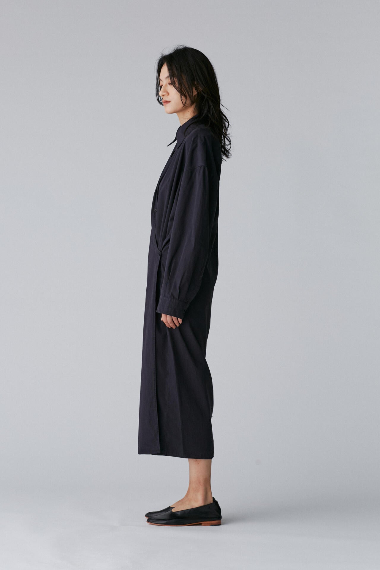 LEMAIRE / STRAIGHT COLLAR TWISTED DRESS