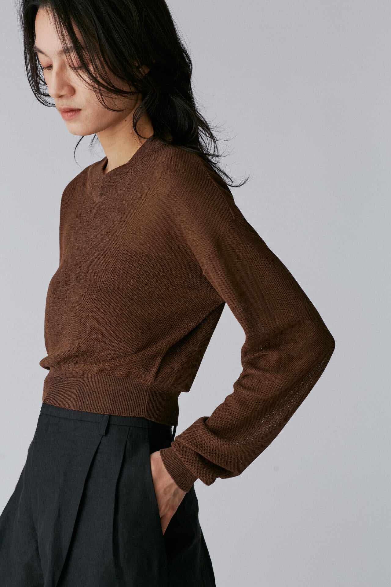 Cristaseya / SILK V NECK SWEATER