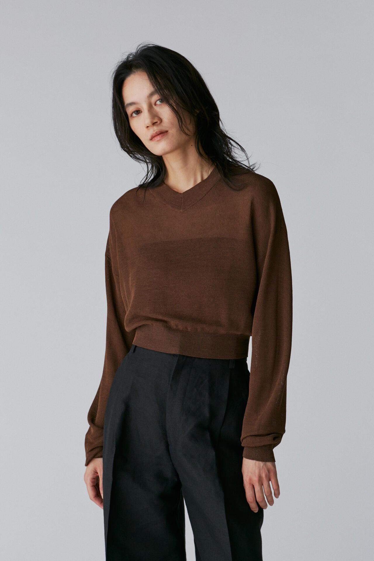 Cristaseya / SILK V NECK SWEATER