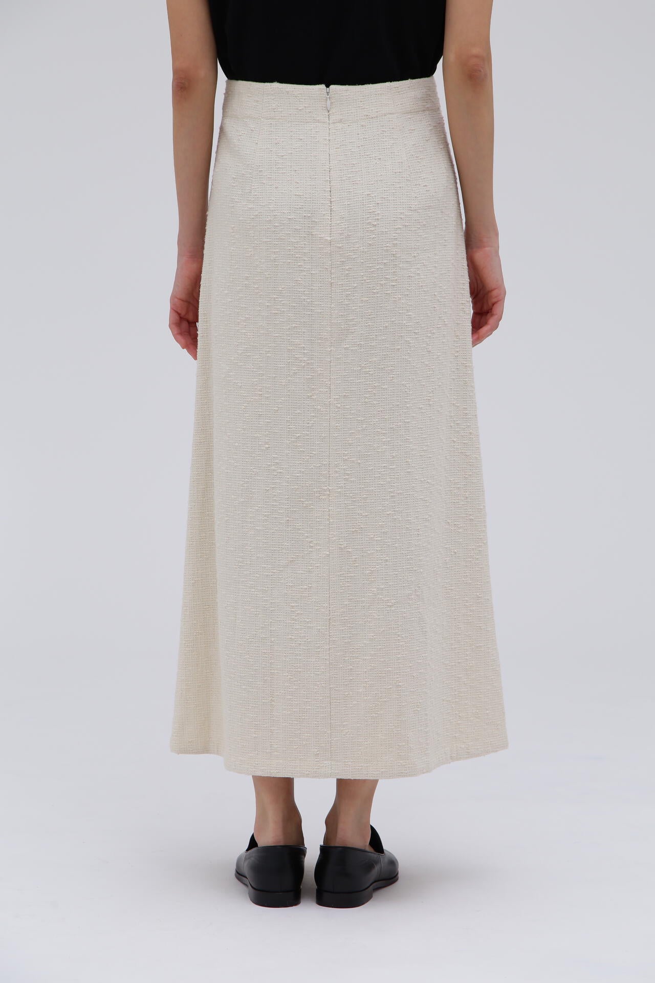 STUDIO NICHOLSON / COTTON BOUCLE KICK FRONT SKIRT