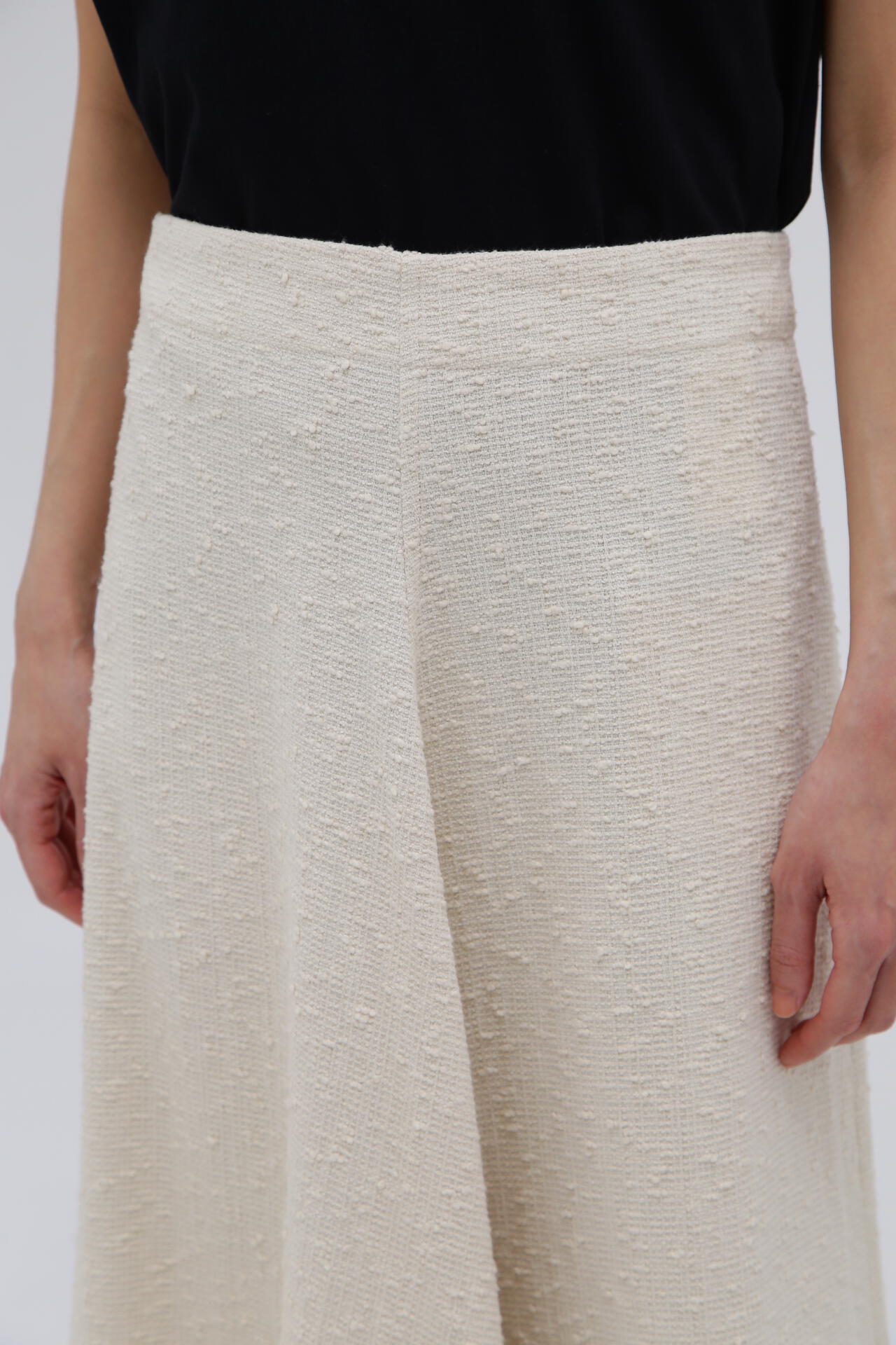 STUDIO NICHOLSON / COTTON BOUCLE KICK FRONT SKIRT