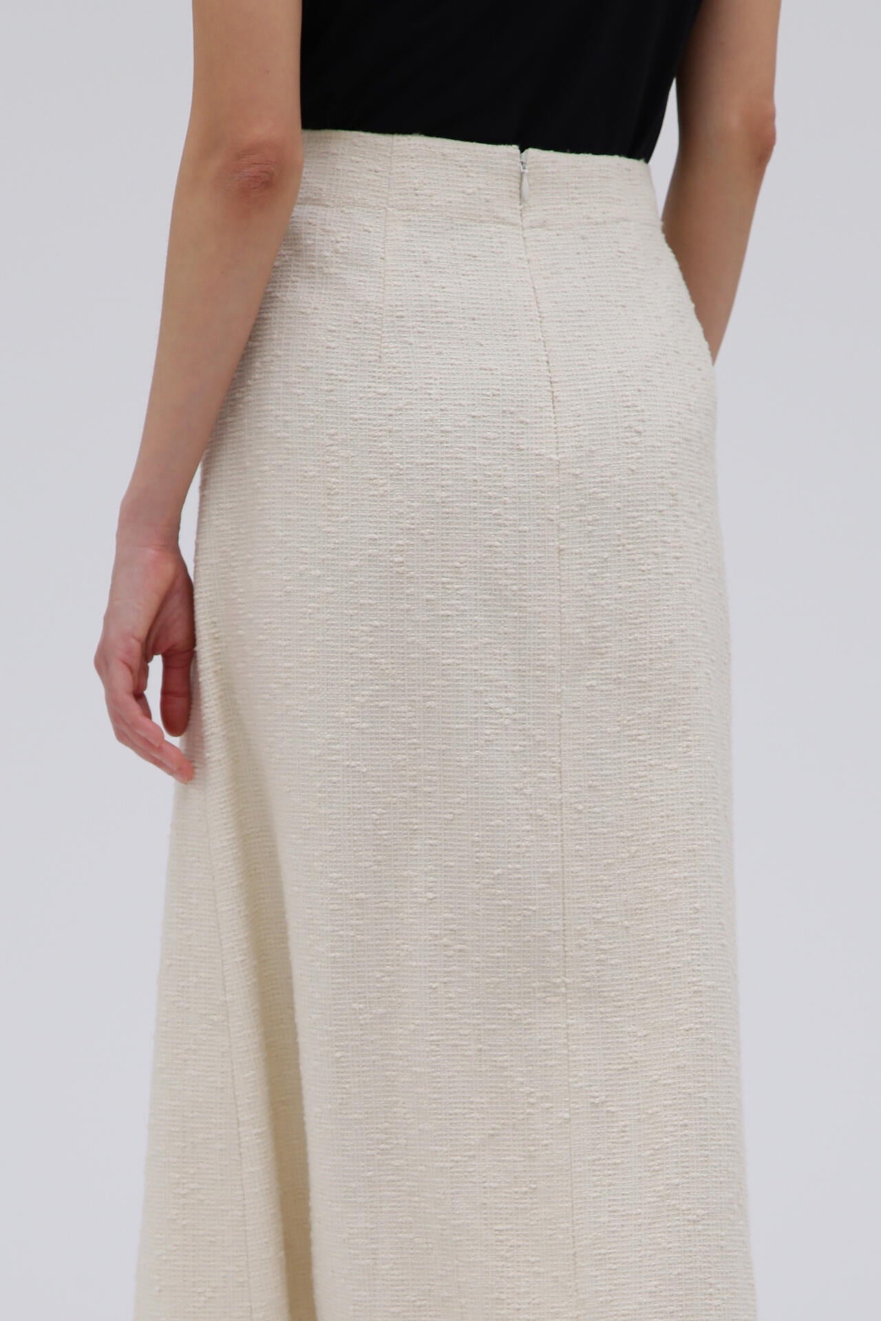 STUDIO NICHOLSON / COTTON BOUCLE KICK FRONT SKIRT