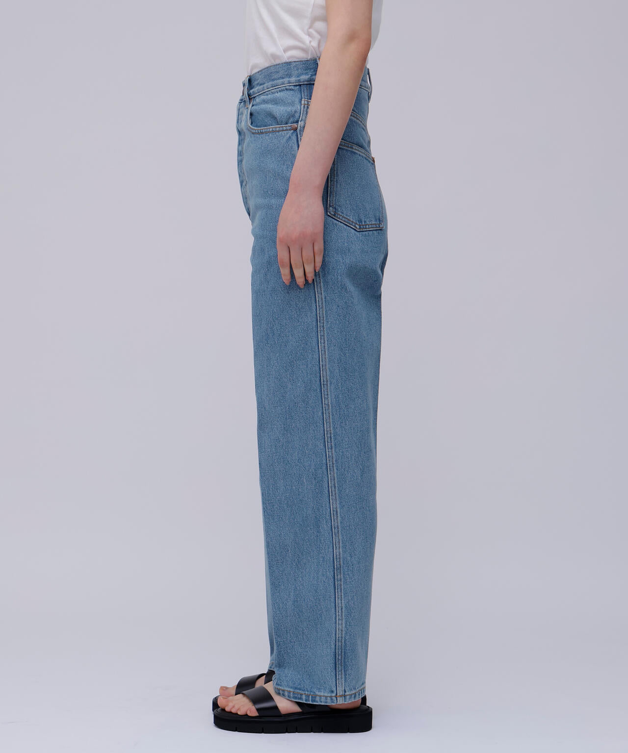 Cristaseya / BLEACHED DENIM HIGHWAISTED JEANS