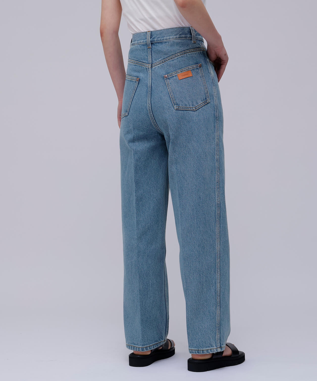 Cristaseya / BLEACHED DENIM HIGHWAISTED JEANS
