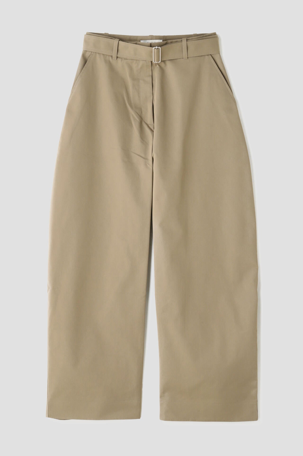 STUDIO NICHOLSON / SOFT TECHNICAL TWILL BELTED ROUND LEG PANT