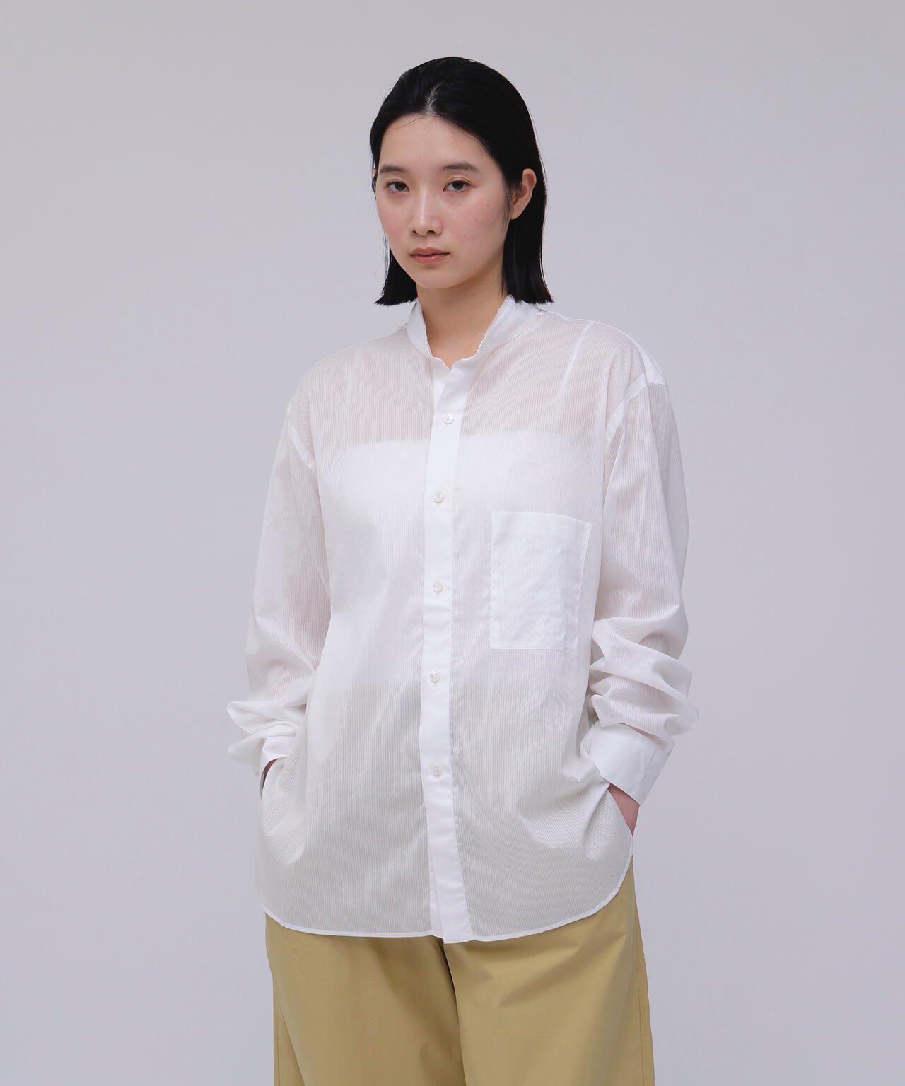 Cristaseya / HANDMADE FRINGED MAO COLLAR SHIRT