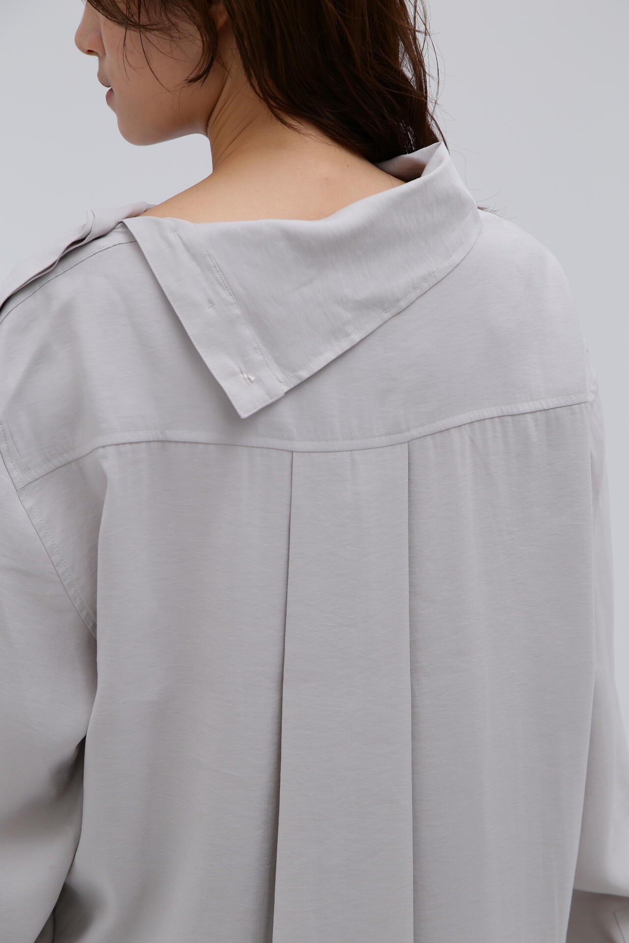 STUDIO NICHOLSON / MODAL HABOTAI ASSYMETRIC FOLD FRONT DRESS