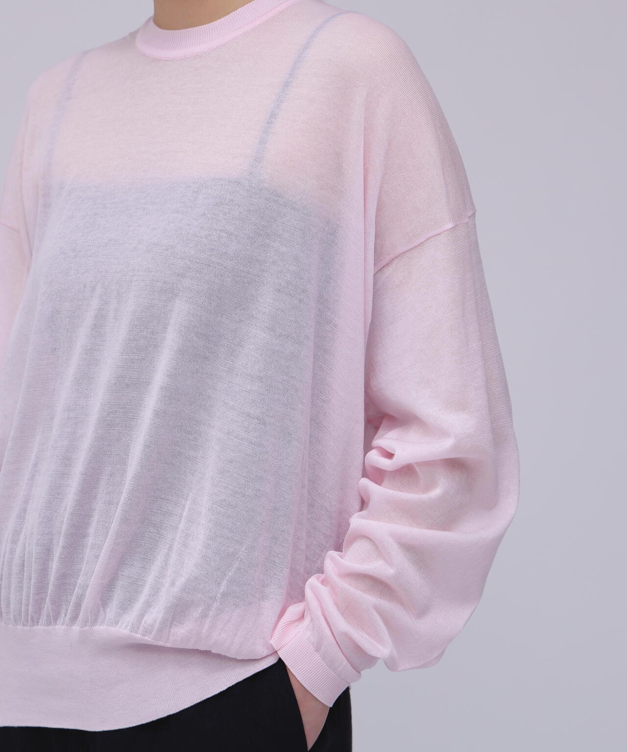 ATON / COMPACT COTTON CREWNECK SWEATER