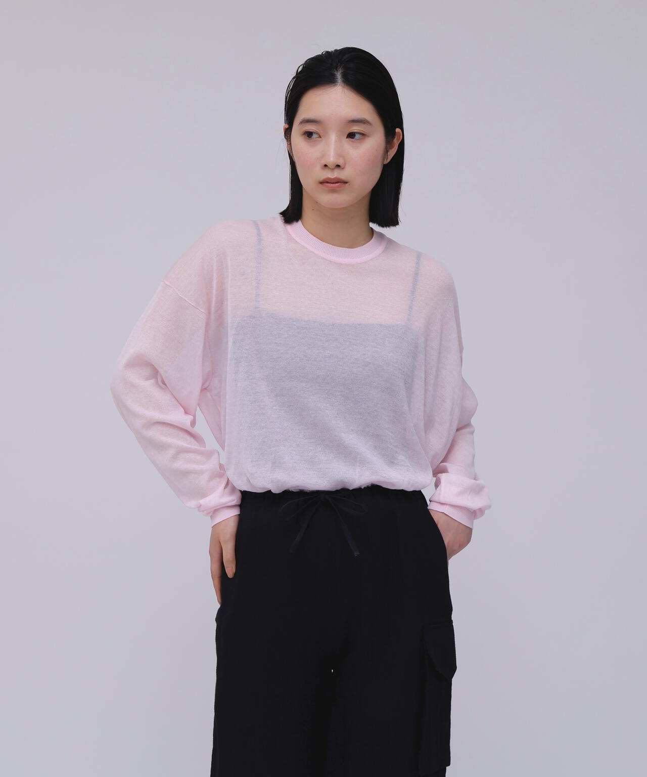 ATON / COMPACT COTTON CREWNECK SWEATER