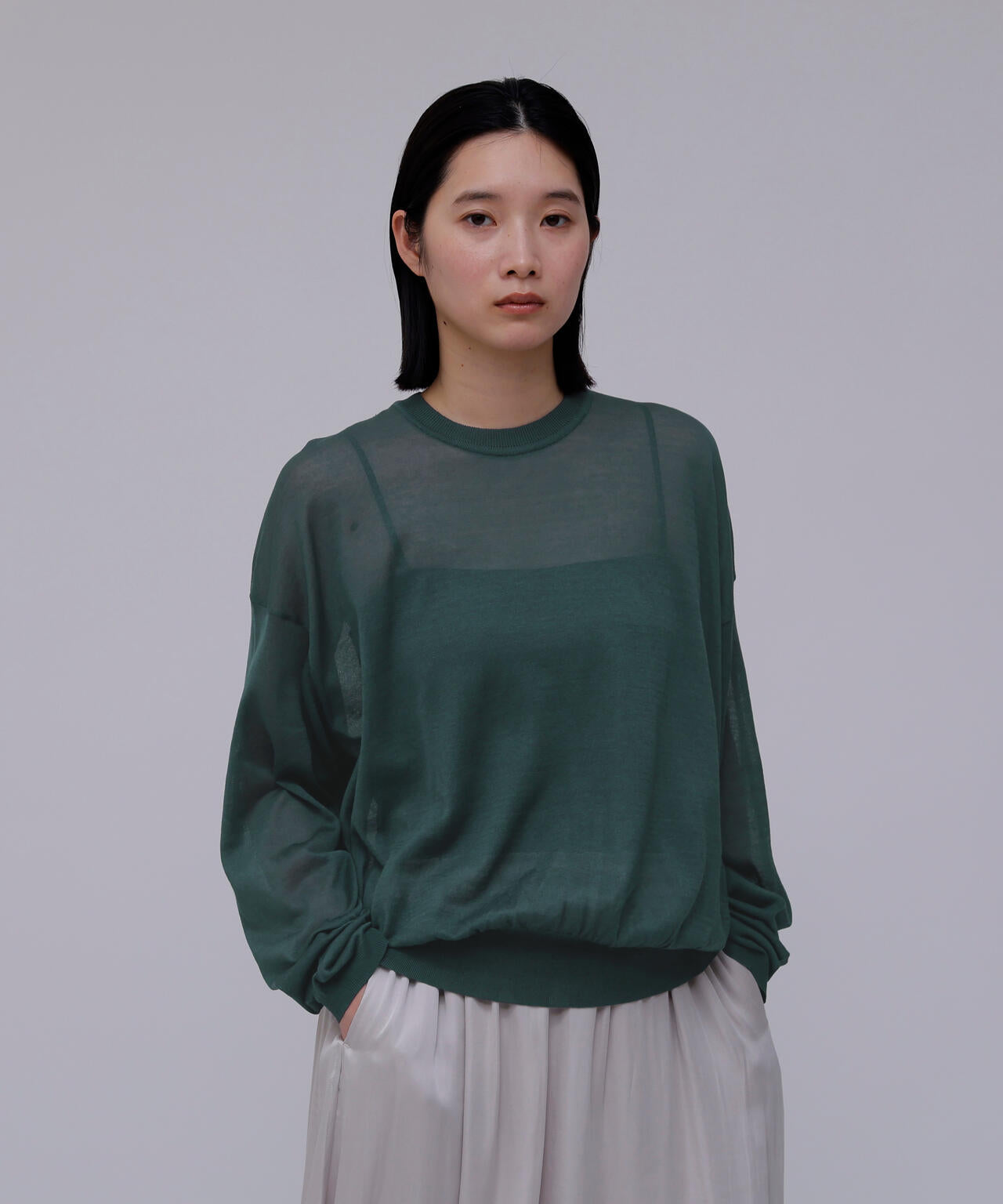 ATON / COMPACT COTTON CREWNECK SWEATER
