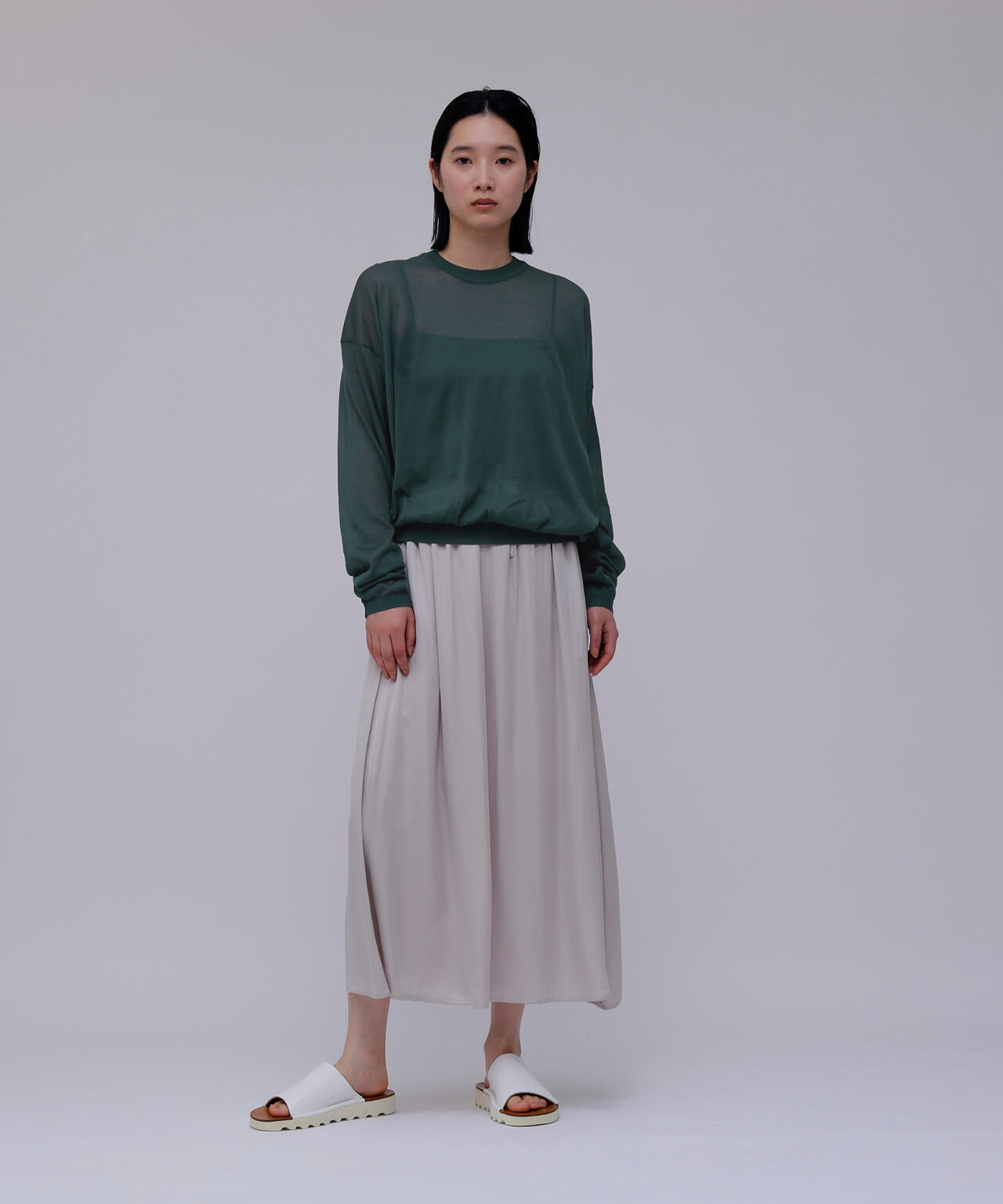 ATON / COMPACT COTTON CREWNECK SWEATER