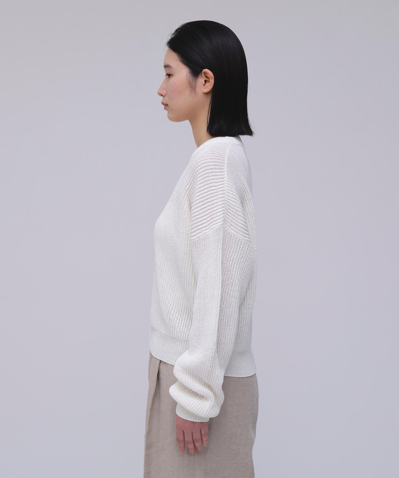 Cristaseya / WASHI PAPER DROPSHOULDER CROPPED SWEATER