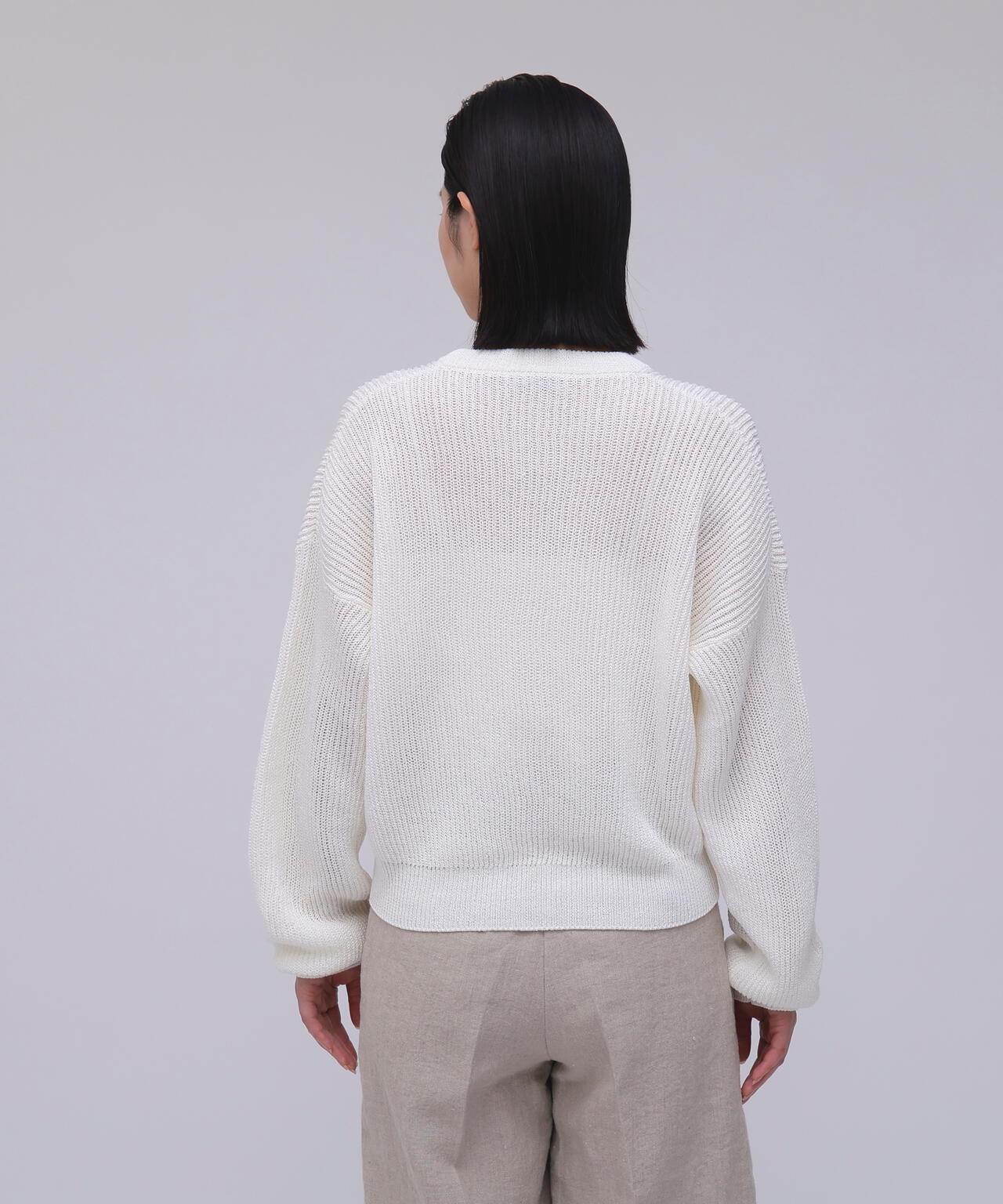 Cristaseya / WASHI PAPER DROPSHOULDER CROPPED SWEATER