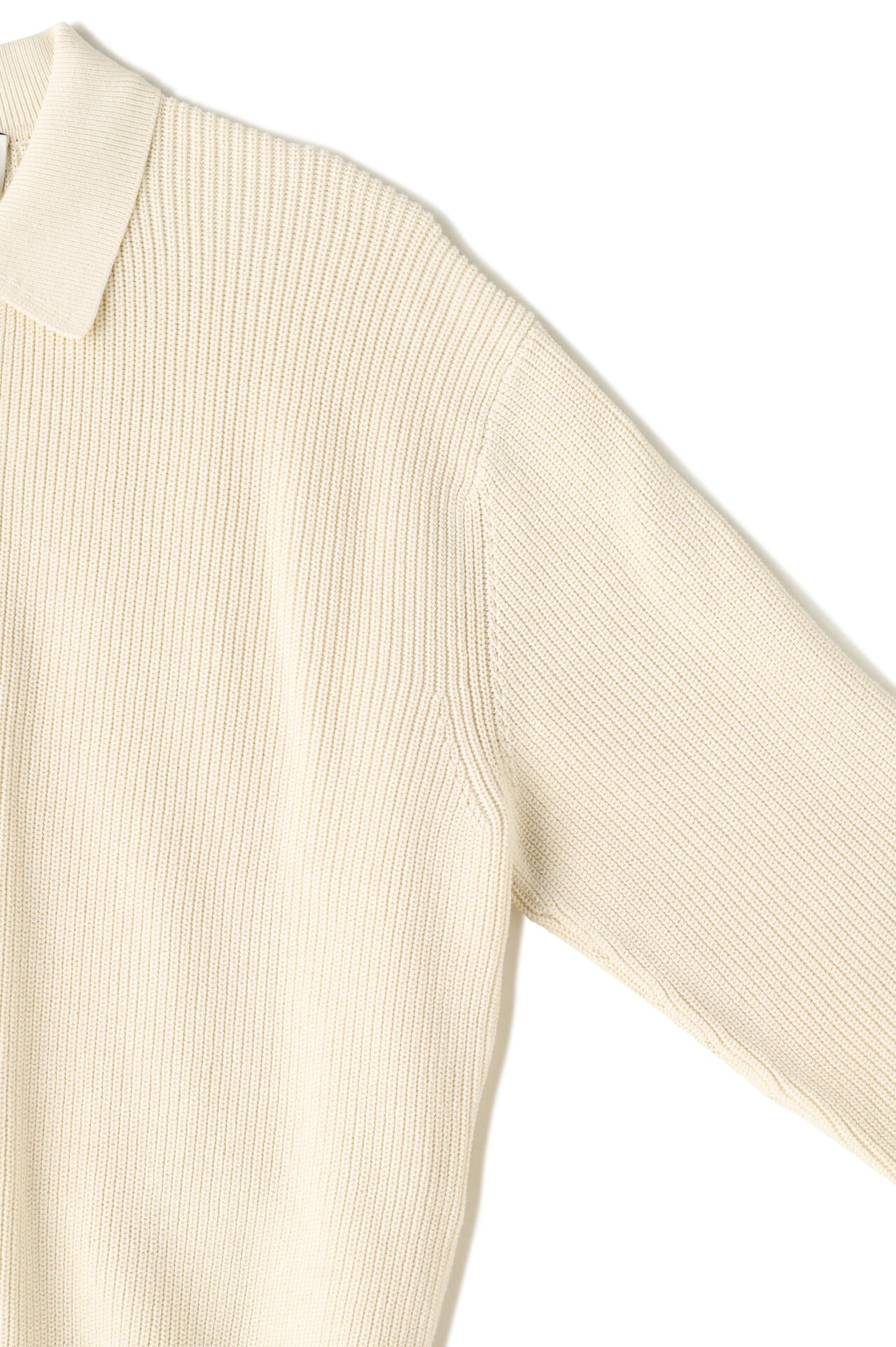 STUDIO NICHOLSON / DRY COTTON RIB 7G RIB LONG SLEEVE POLO