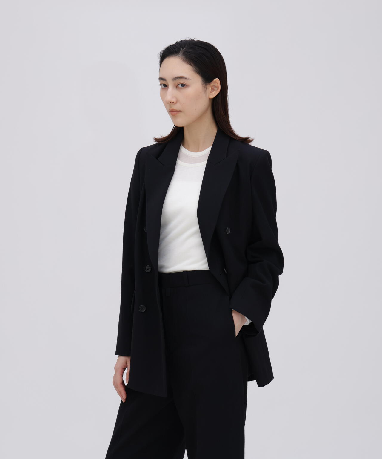 blurhms / WOOL GABARDINE DOUBLE-BREASTED JACKET