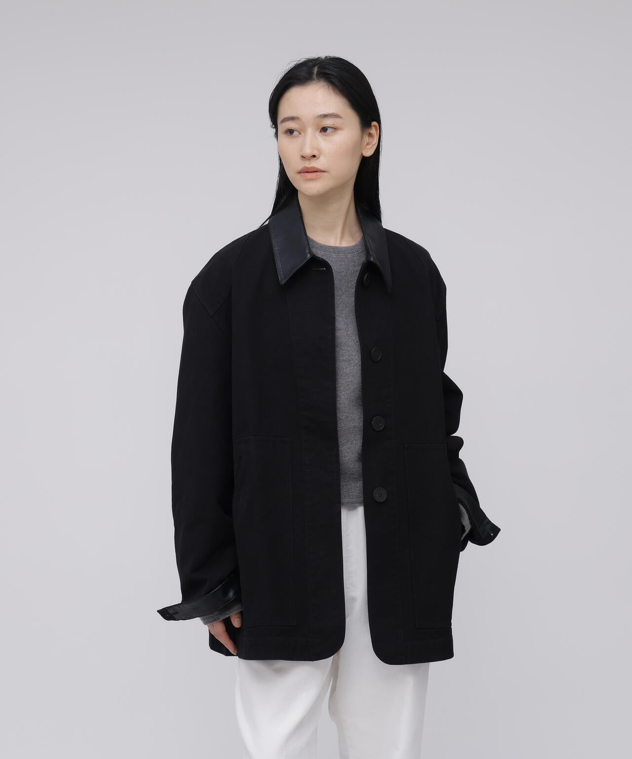 STUDIO NICHOLSON / G-DYED HEAVY CANVAS DOUBLE POCKET CHORE JACKET