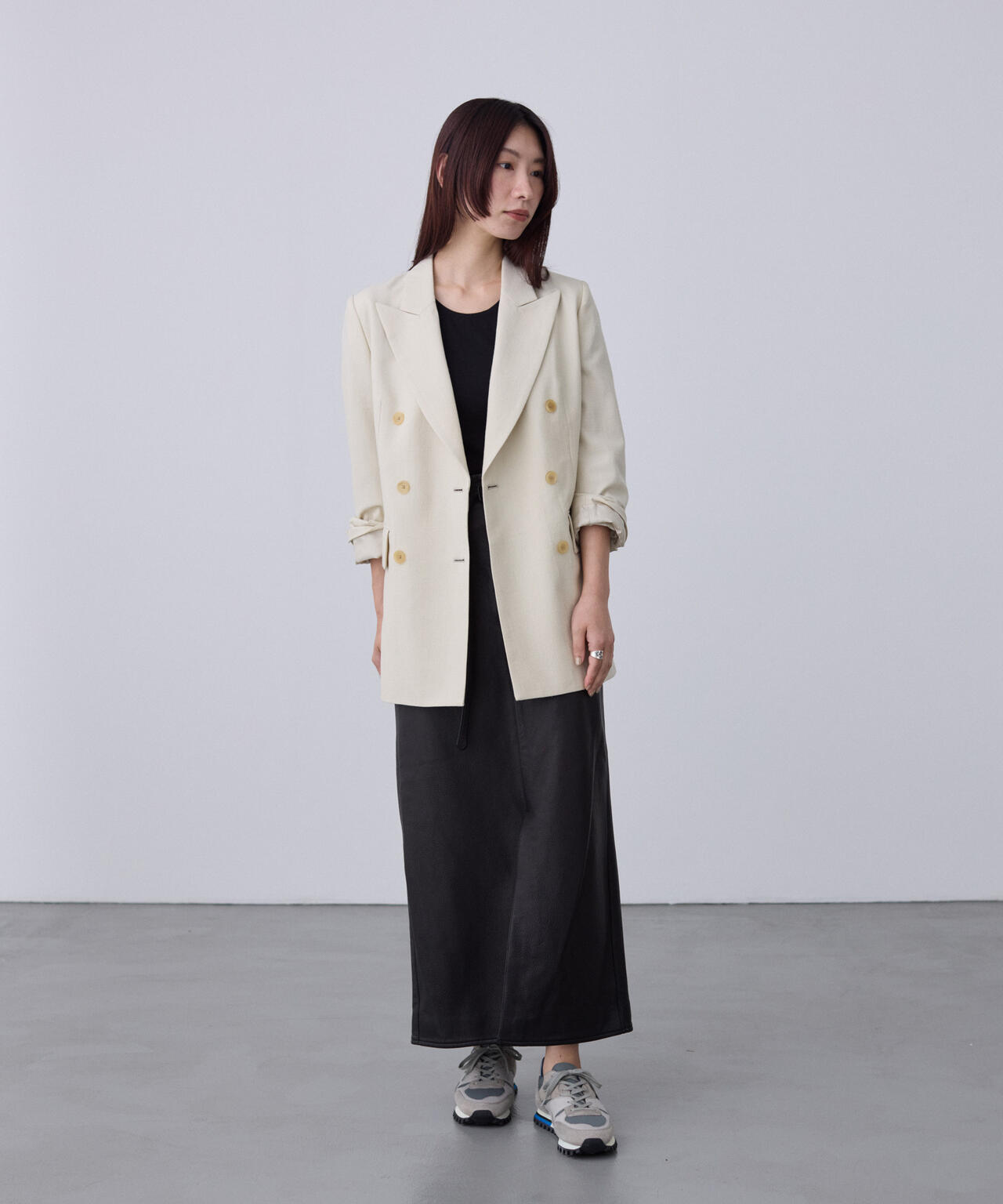 blurhms / STEER LEATHER BELTED SKIRT