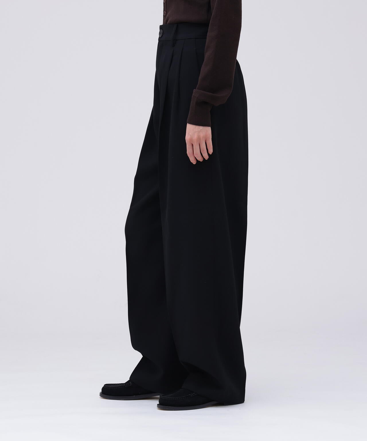 Cristaseya / DOUBLE PLEATED WIDE PANTS