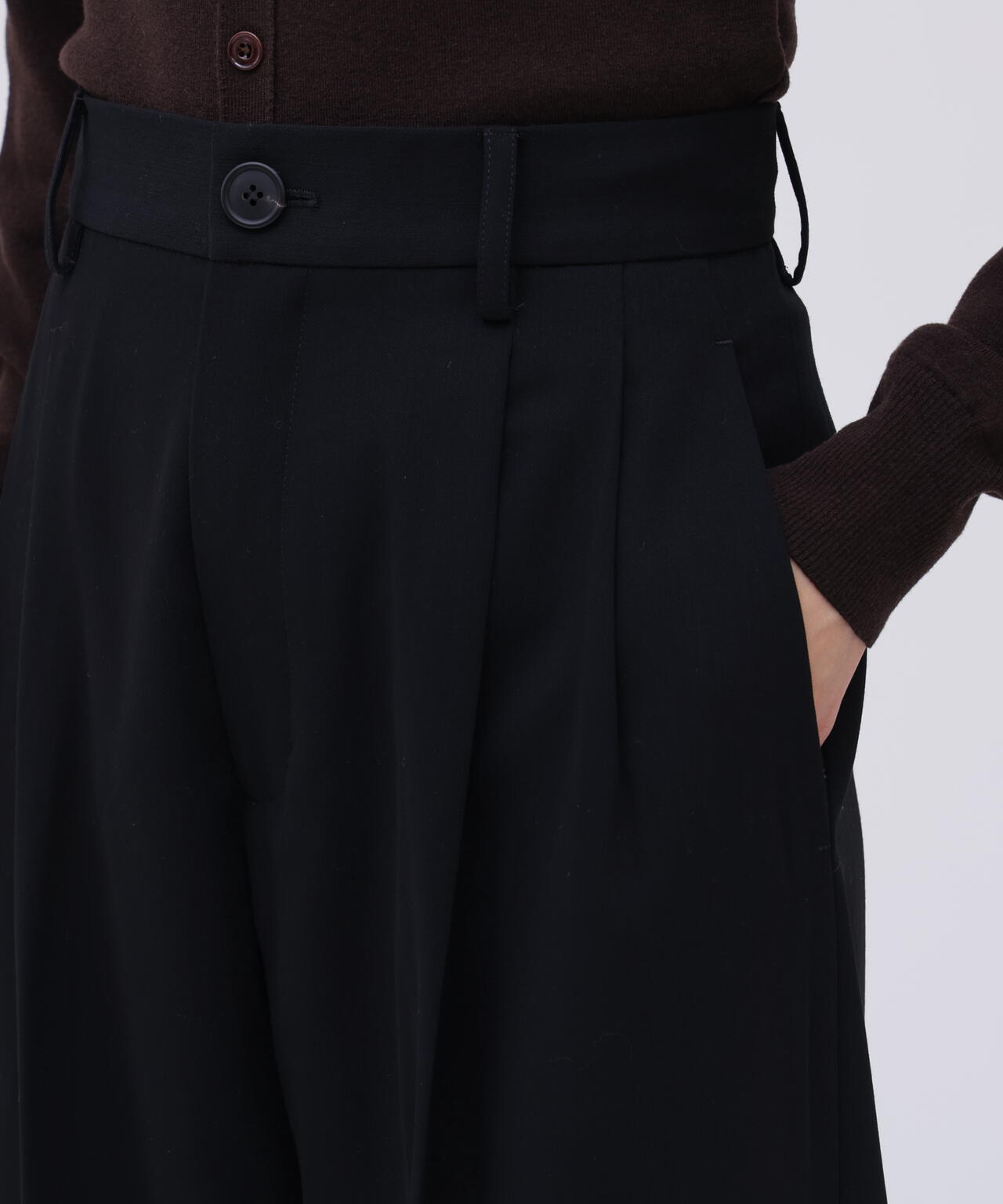 Cristaseya / DOUBLE PLEATED WIDE PANTS