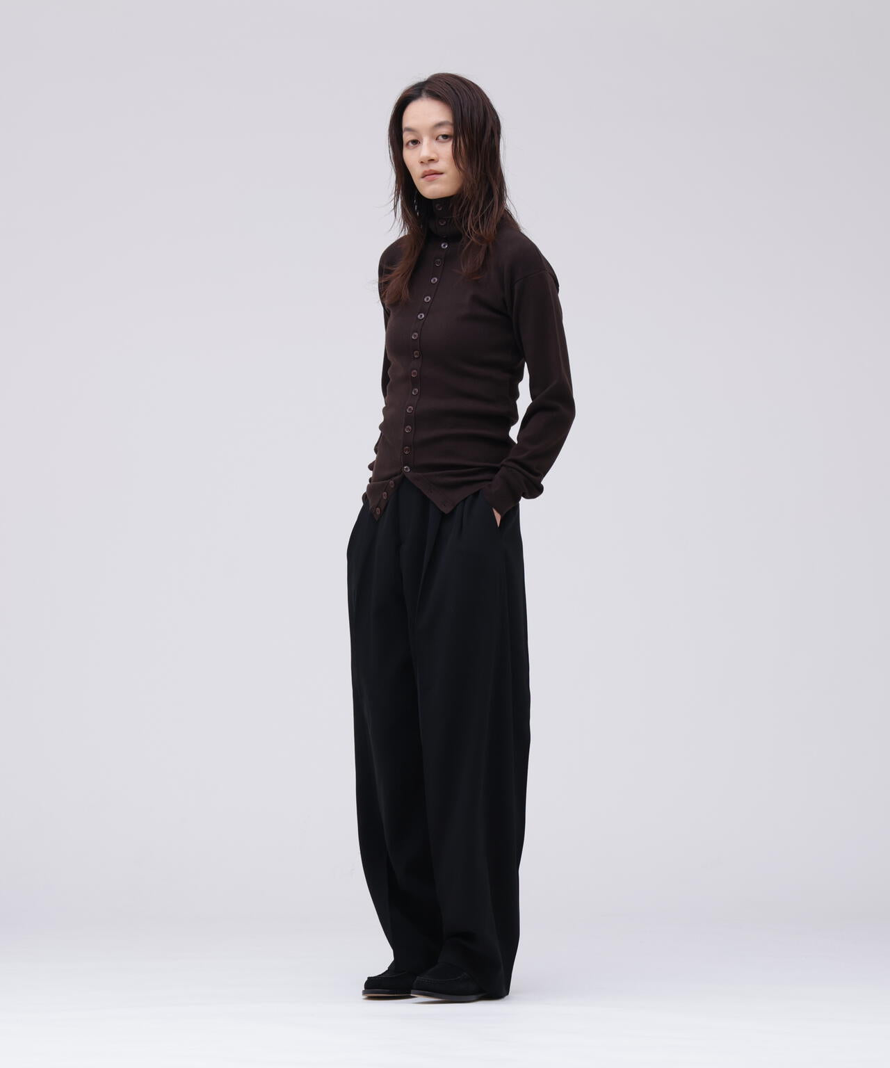 Cristaseya / DOUBLE PLEATED WIDE PANTS