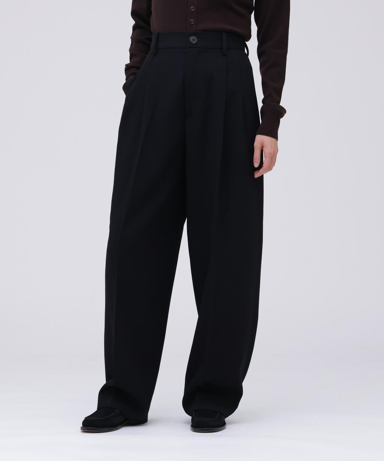 Cristaseya / DOUBLE PLEATED WIDE PANTS