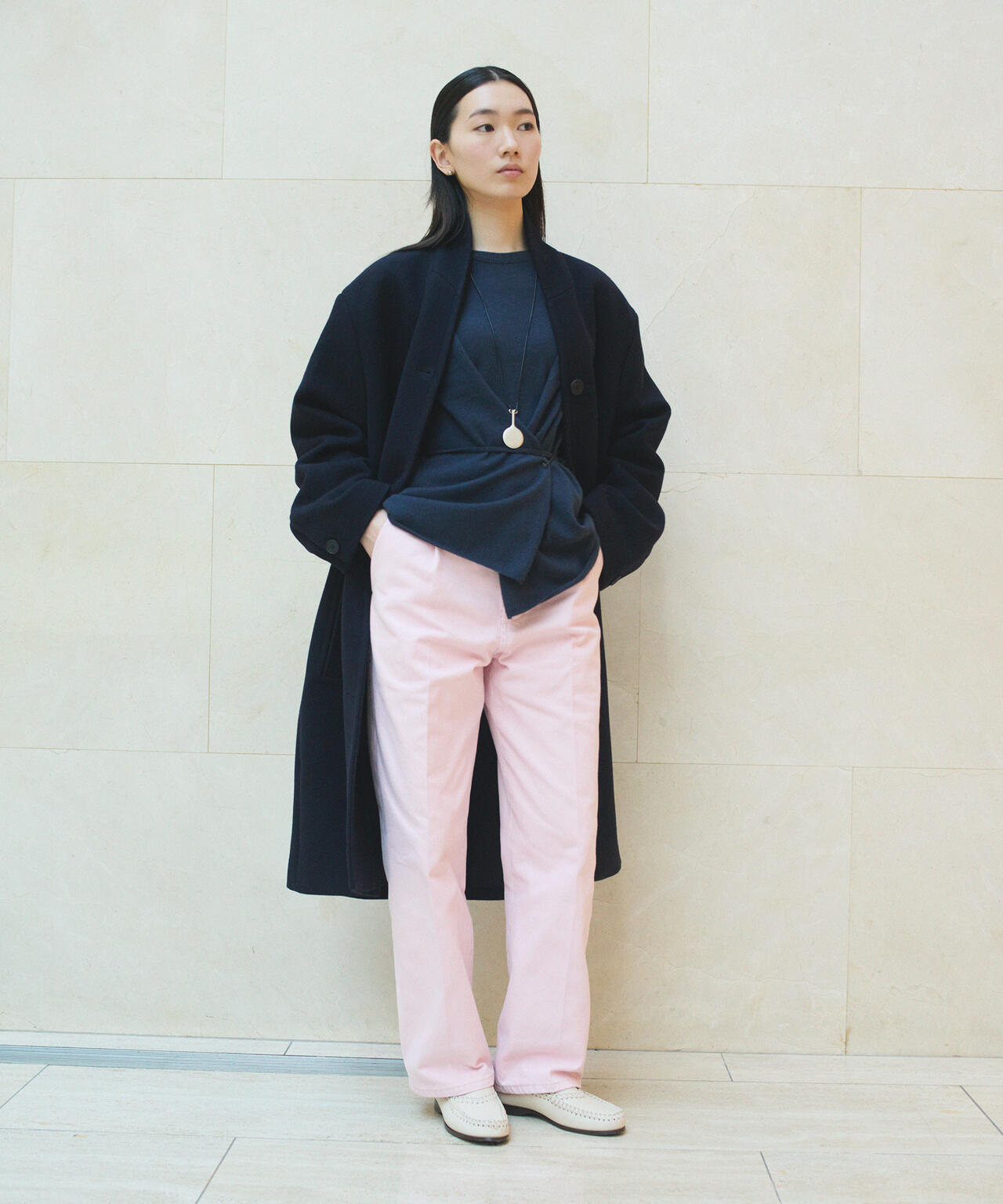 Cristaseya / PLEATED DENIM TROUSERS