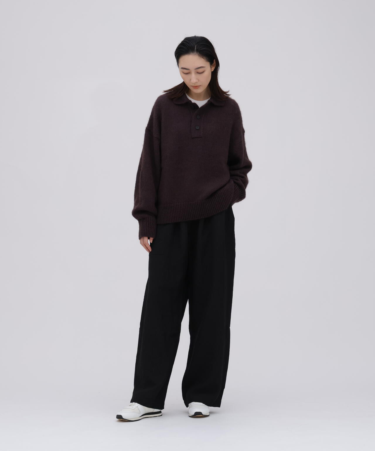 STUDIO NICHOLSON / CRUSHED VISCOSE ELASTICATED WAIST PANT