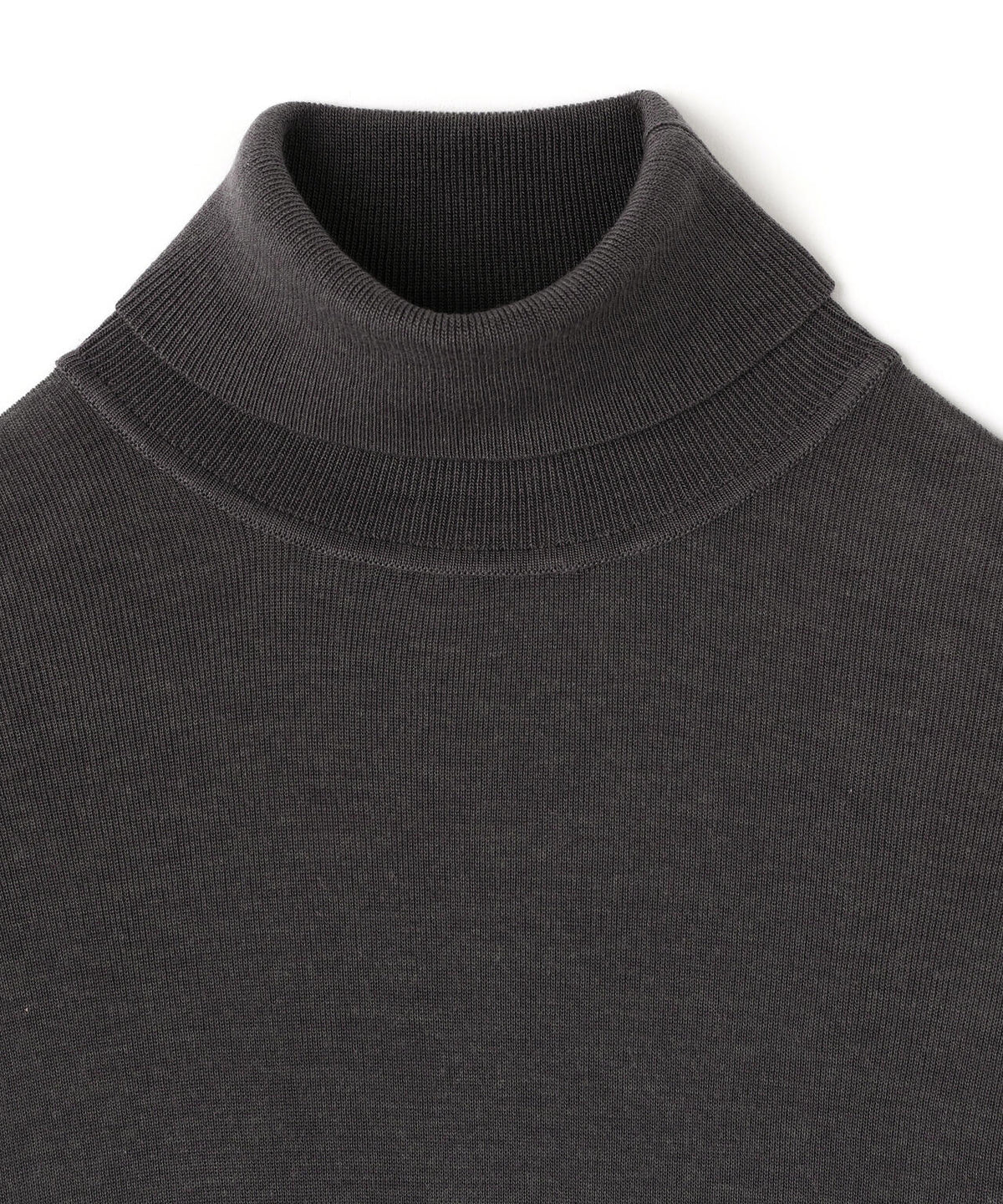 ATON / TENCEL SILK CIRCULER RIB TURTLENECK SWEATER