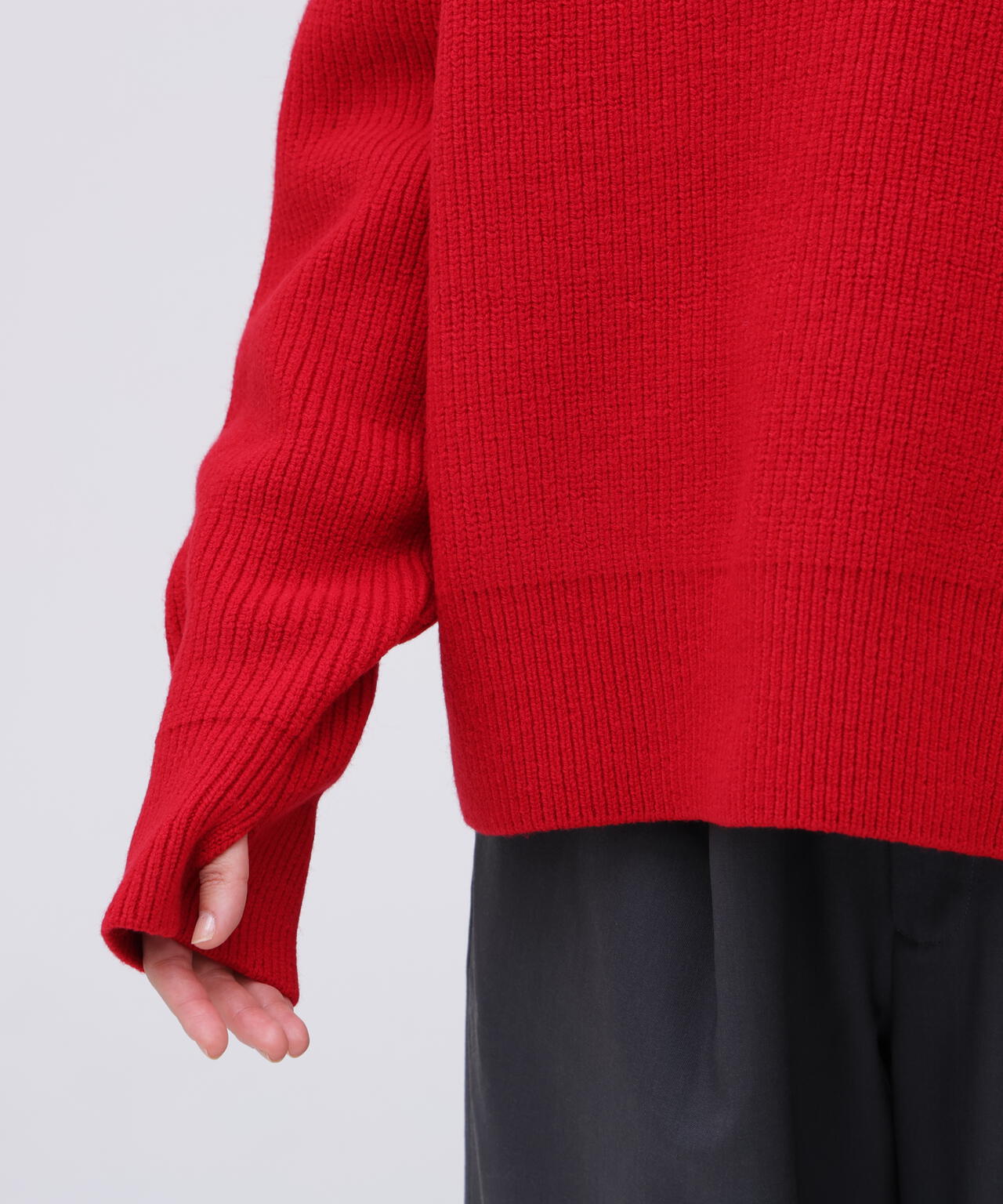 STUDIO NICHOLSON / LAMBSWOOL RIB POLO COLLAR JUMPER