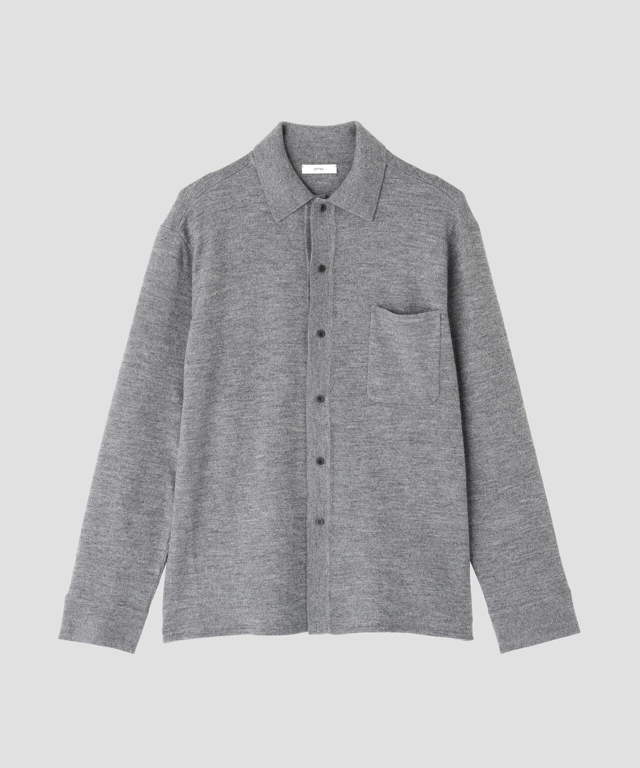 ATON / MERINO COLLEGE KNIT KNIT SHIRT