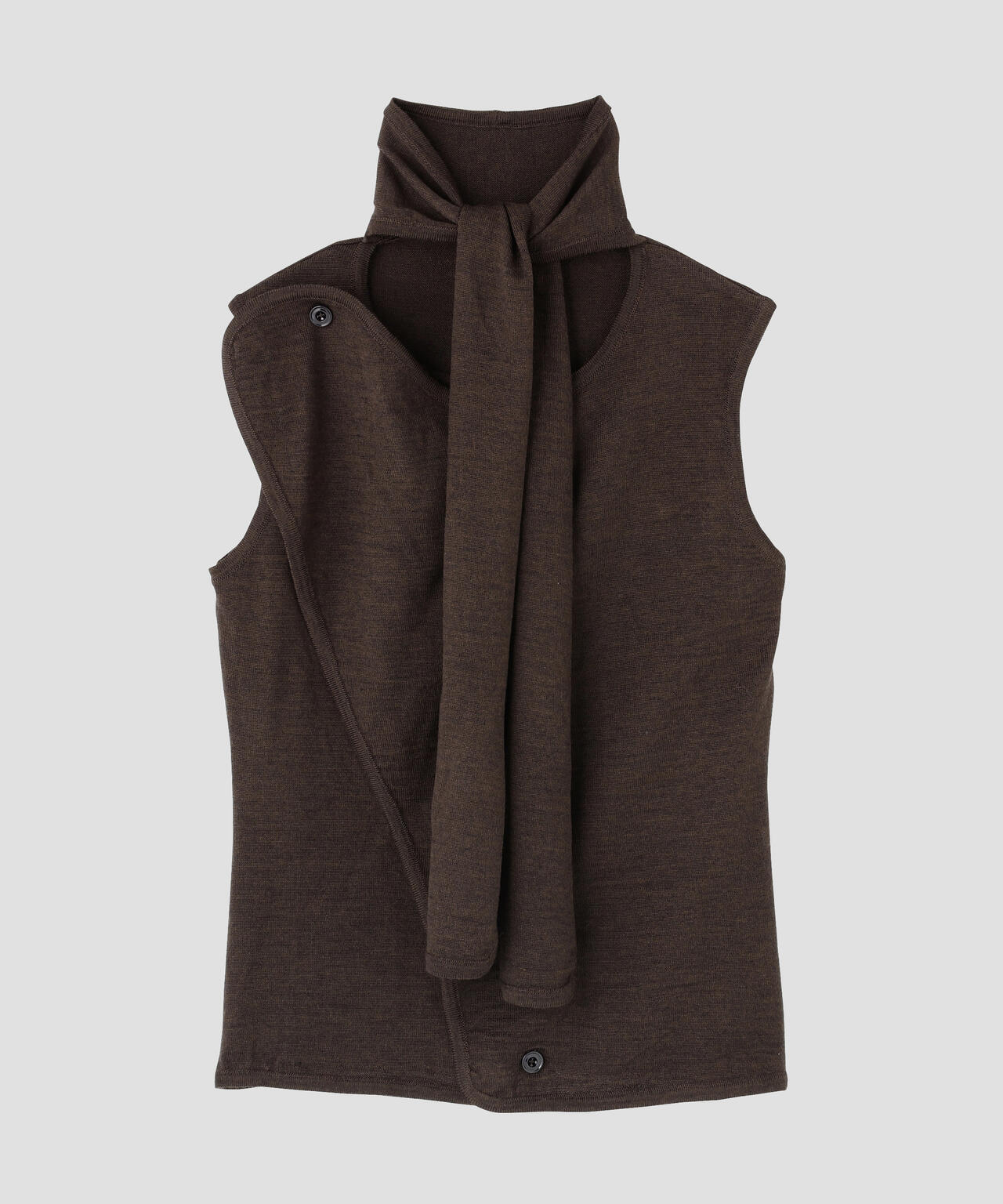 LEMAIRE / ASYMMETRICAL SLEEVELESS CARDIGAN