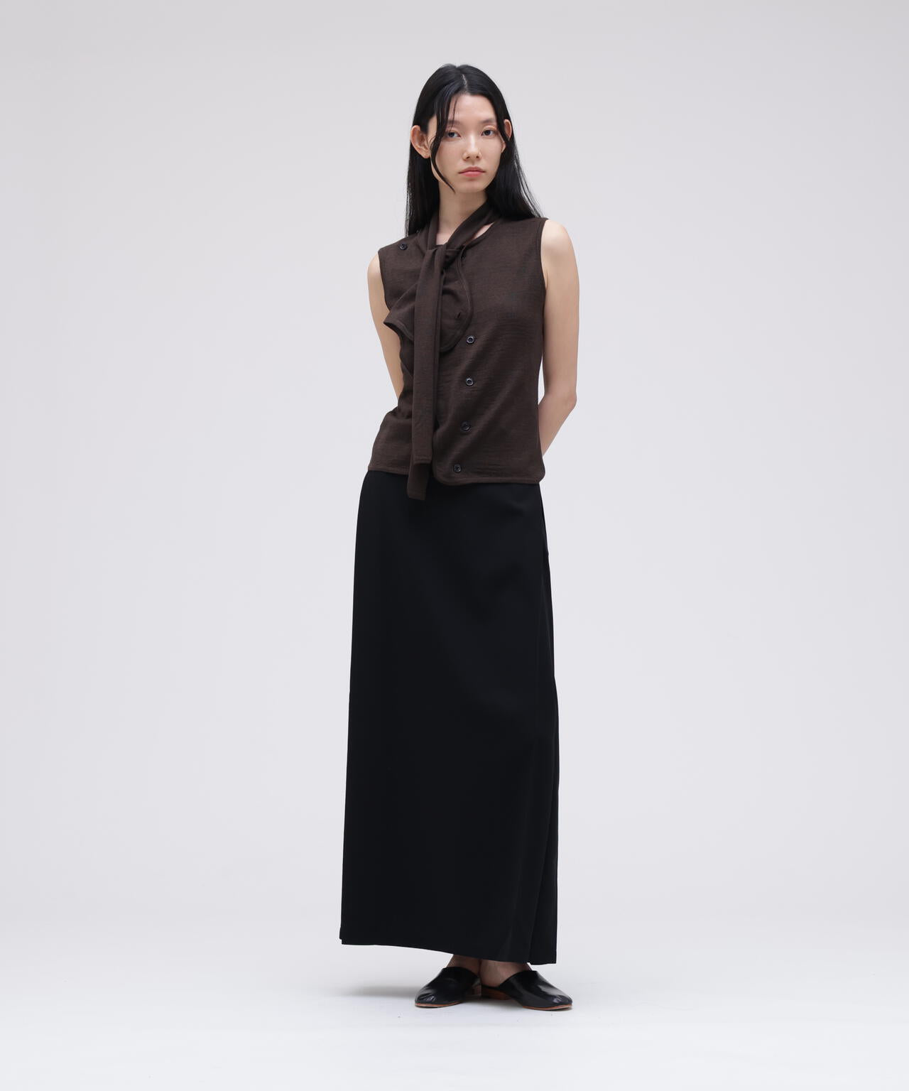 LEMAIRE / ASYMMETRICAL SLEEVELESS CARDIGAN