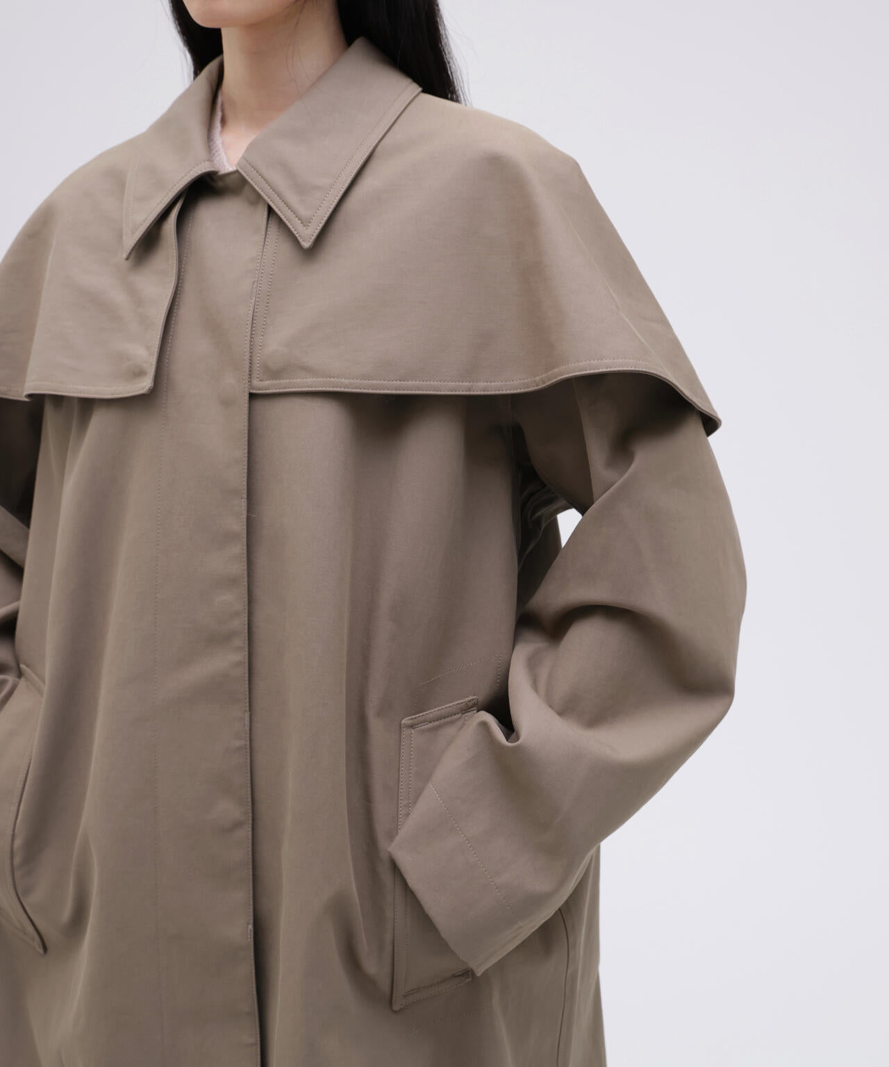 STUDIO NICHOLSON / VINTAGE TWILL WR DETACHABLE CAPE PARKA