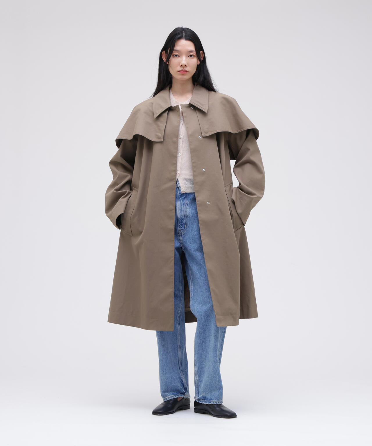 STUDIO NICHOLSON / VINTAGE TWILL WR DETACHABLE CAPE PARKA