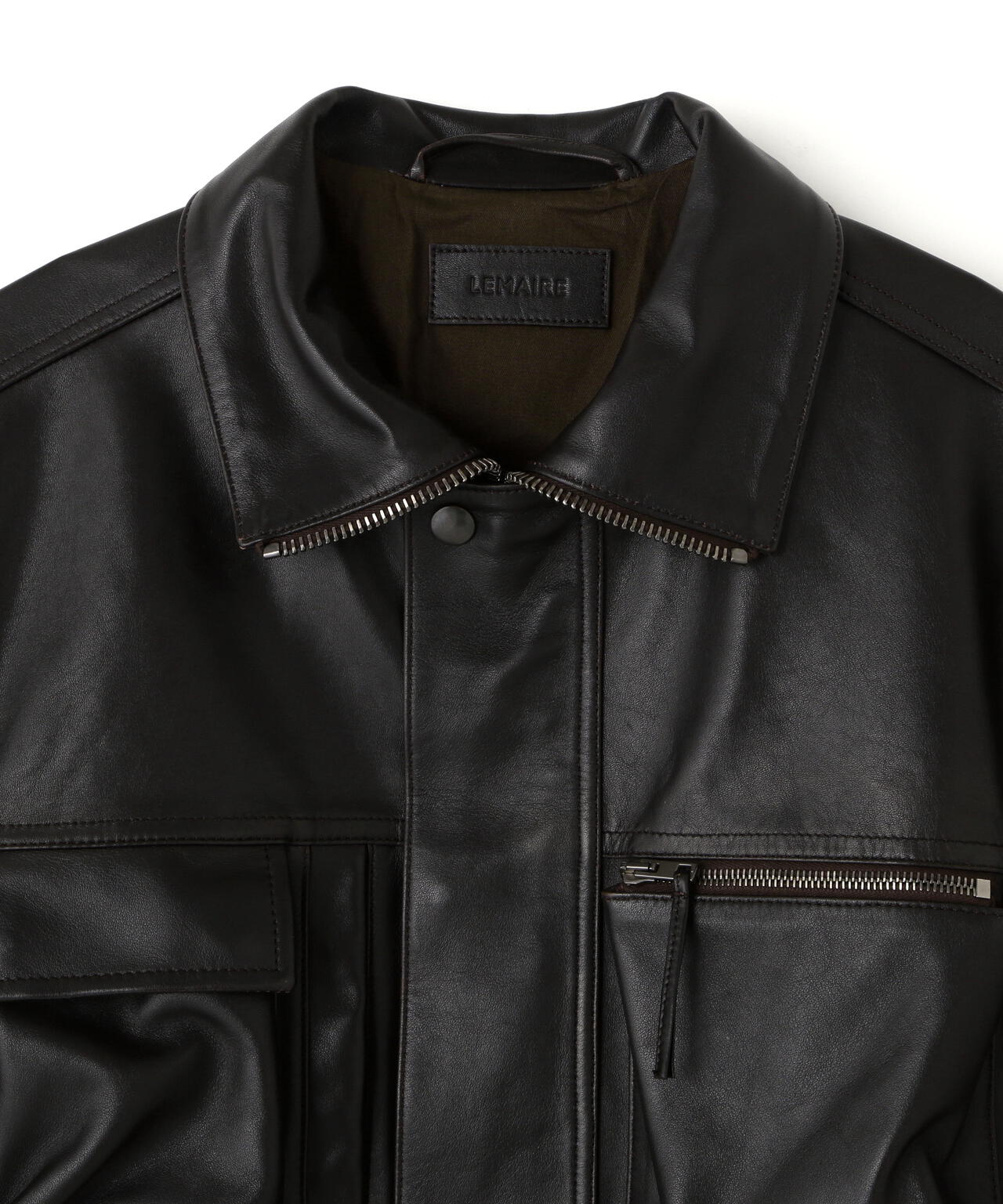 LEMAIRE / LEATHER BLOUSON WITH POCKETS