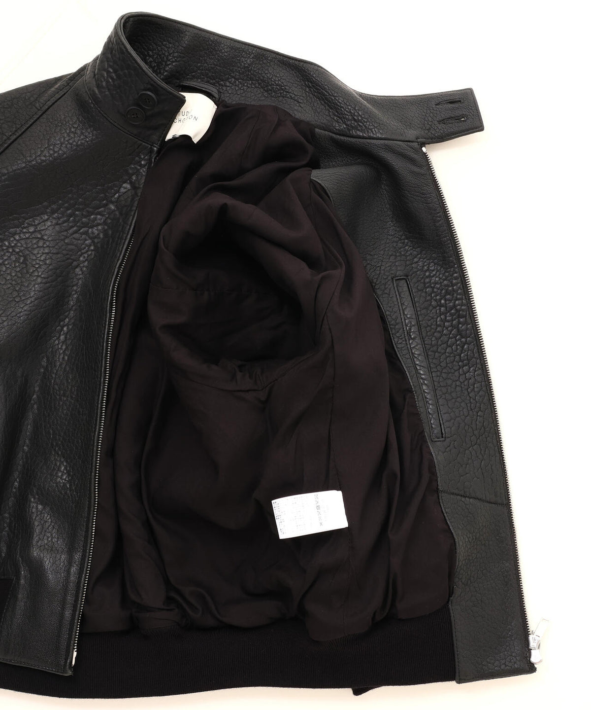 STUDIO NICHOLSON / TEXTURED LEATHER HARRINGTON JACKET