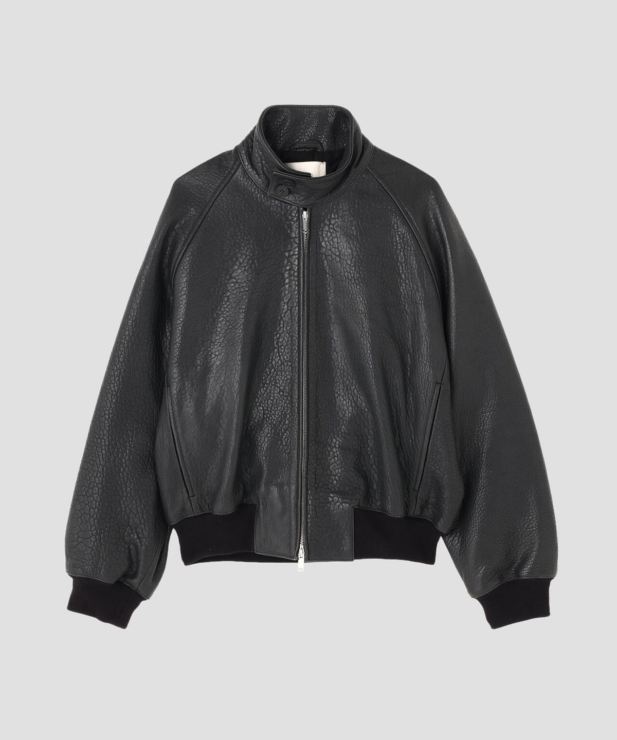 STUDIO NICHOLSON / TEXTURED LEATHER HARRINGTON JACKET