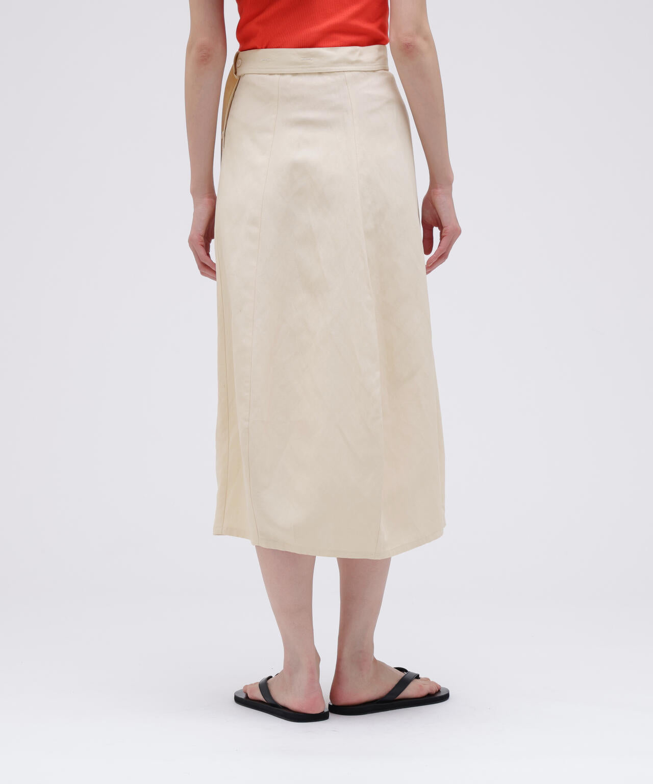 STUDIO NICHOLSON / POWDER VISCOSE LINEN BELT WRAP SKIRT