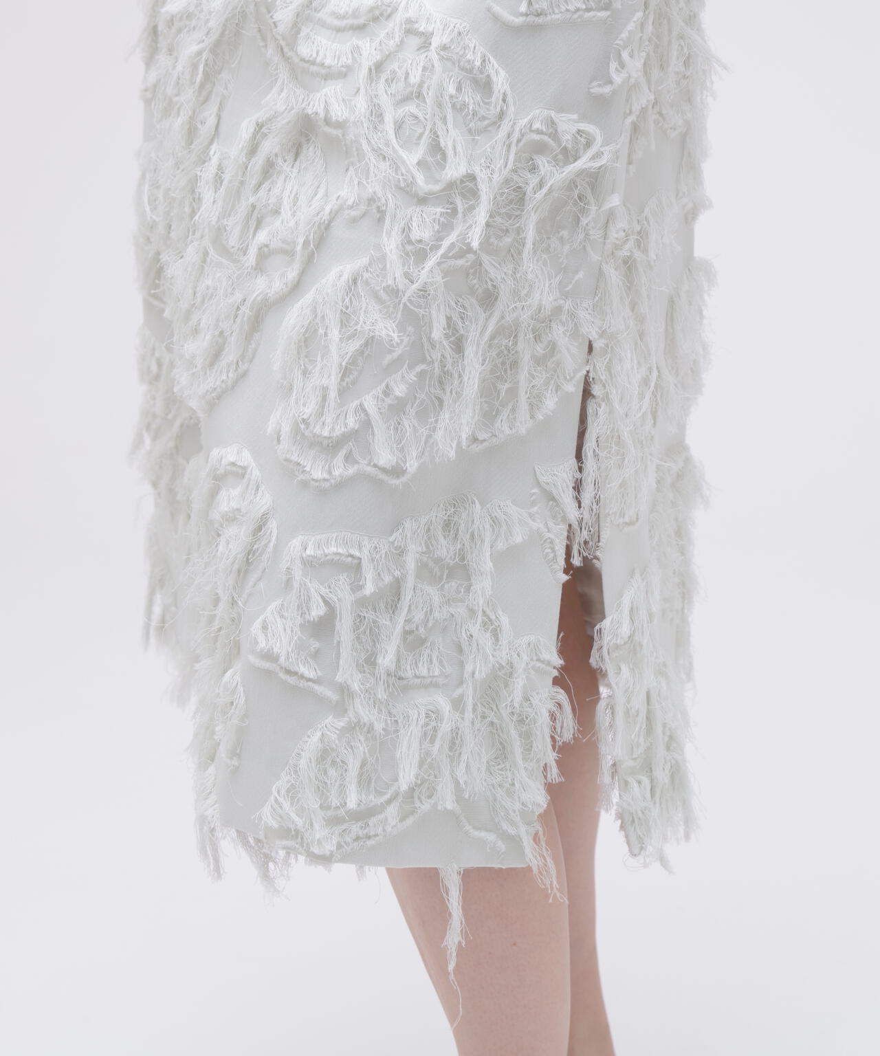 STUDIO NICHOLSON / FRINGE JACQUARD FRINGED SKIRT