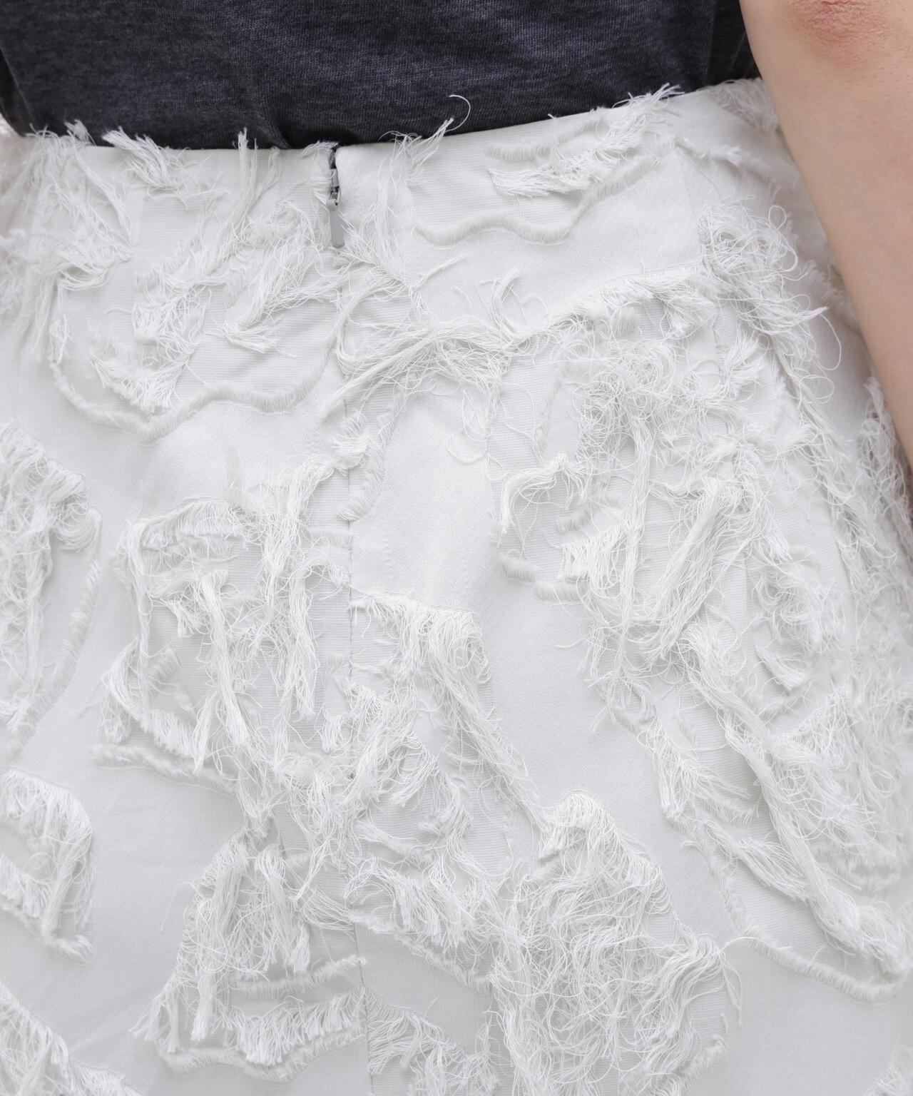 STUDIO NICHOLSON / FRINGE JACQUARD FRINGED SKIRT