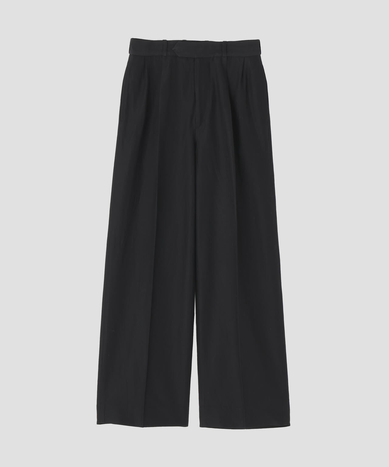 blurhms / SILK WOOL COTTON TWO-TUCK SLACKS