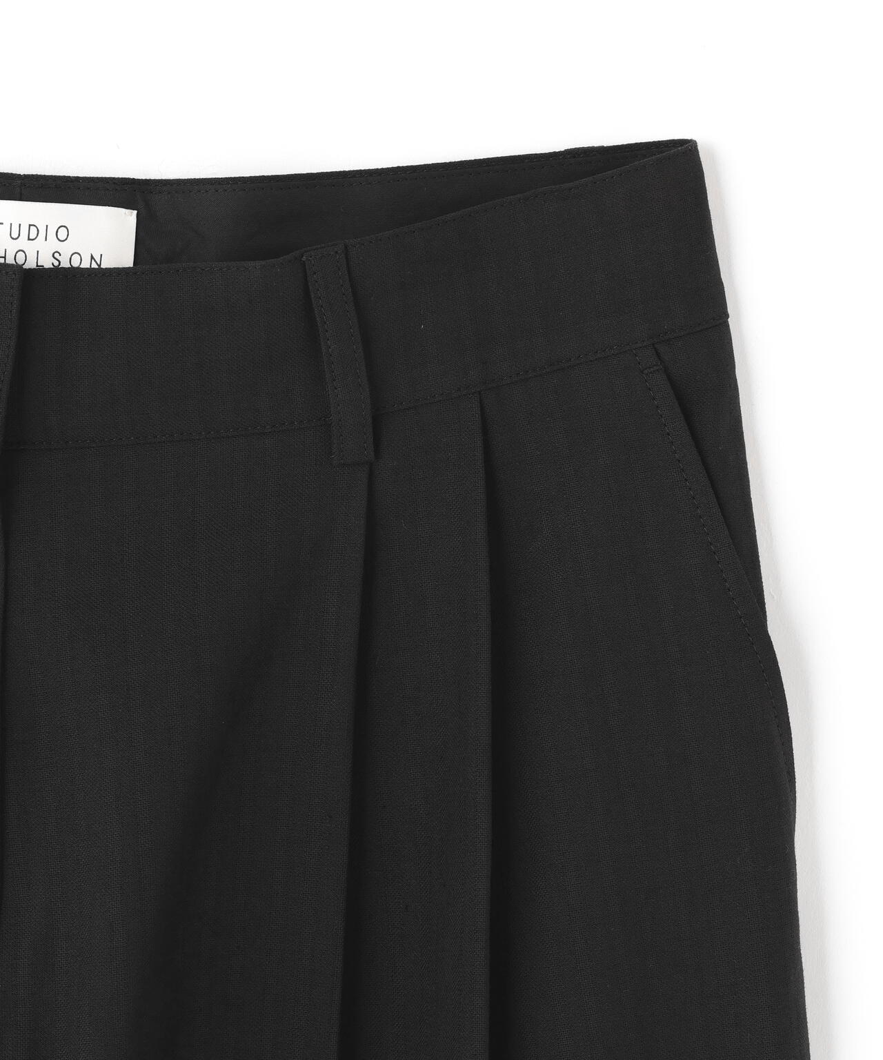 STUDIO NICHOLSON / TONAL BROKEN TWILL DOUBLE PLEAT PANT