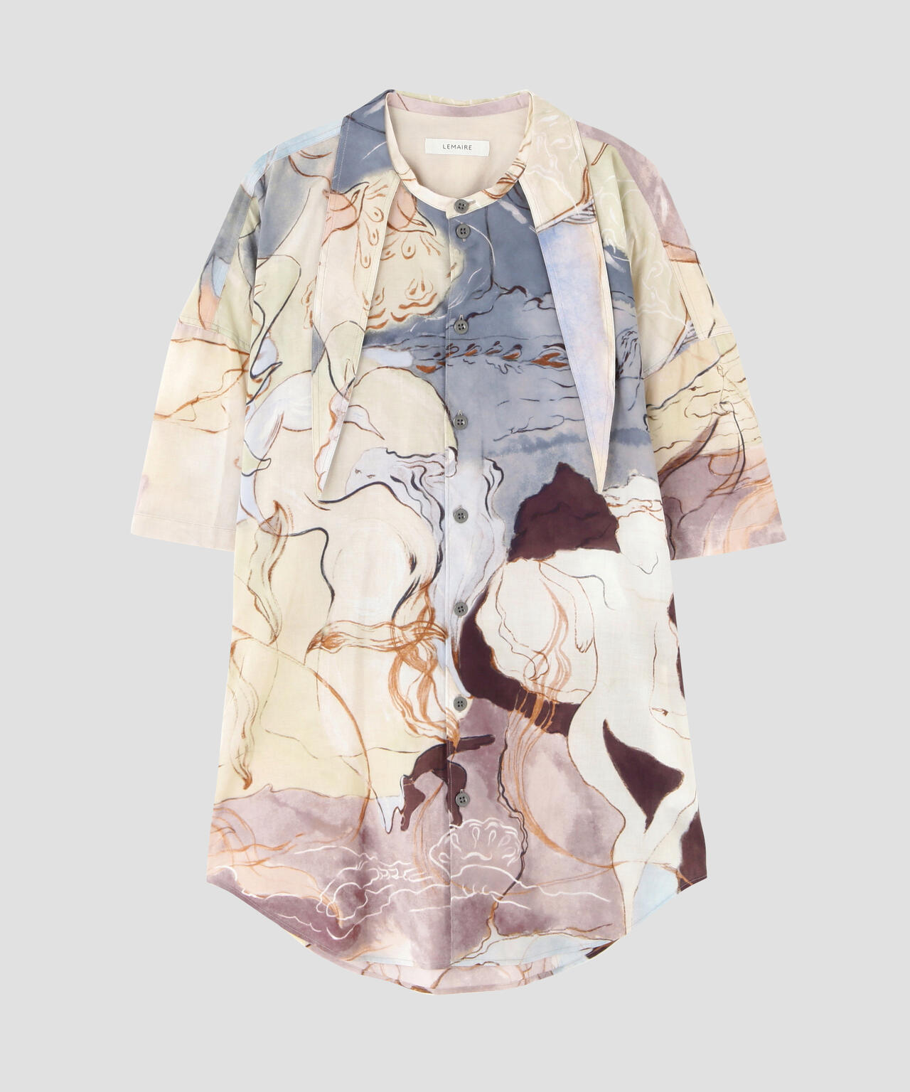 LEMAIRE / SHORT SLEEVE SHIRT WITH FOULARD
