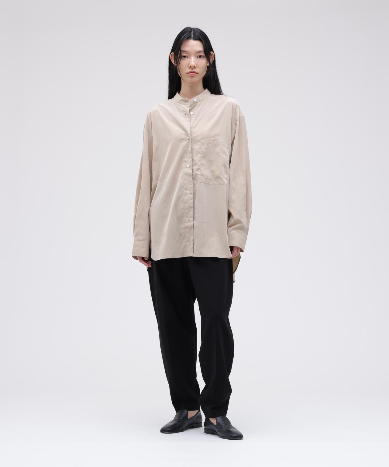STUDIO NICHOLSON / POWDER HANDLE MODAL SHEER SHIRT