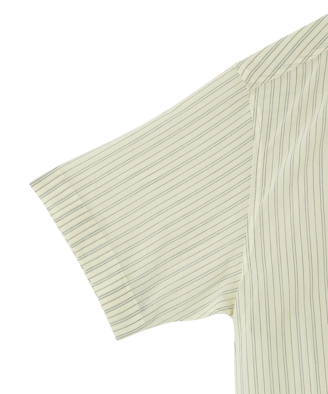 STUDIO NICHOLSON / COTTON SILK STRIPE SHORT SLEEVE SHIRT