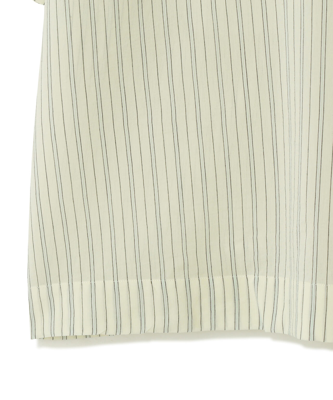 STUDIO NICHOLSON / COTTON SILK STRIPE SHORT SLEEVE SHIRT