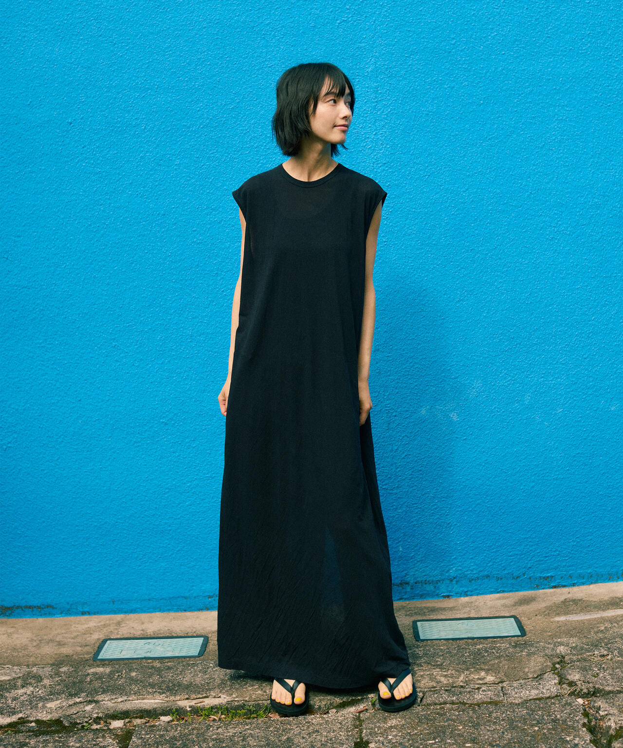 ATON / SHRINK FRESCA JERSEY TANK TOP DRESS