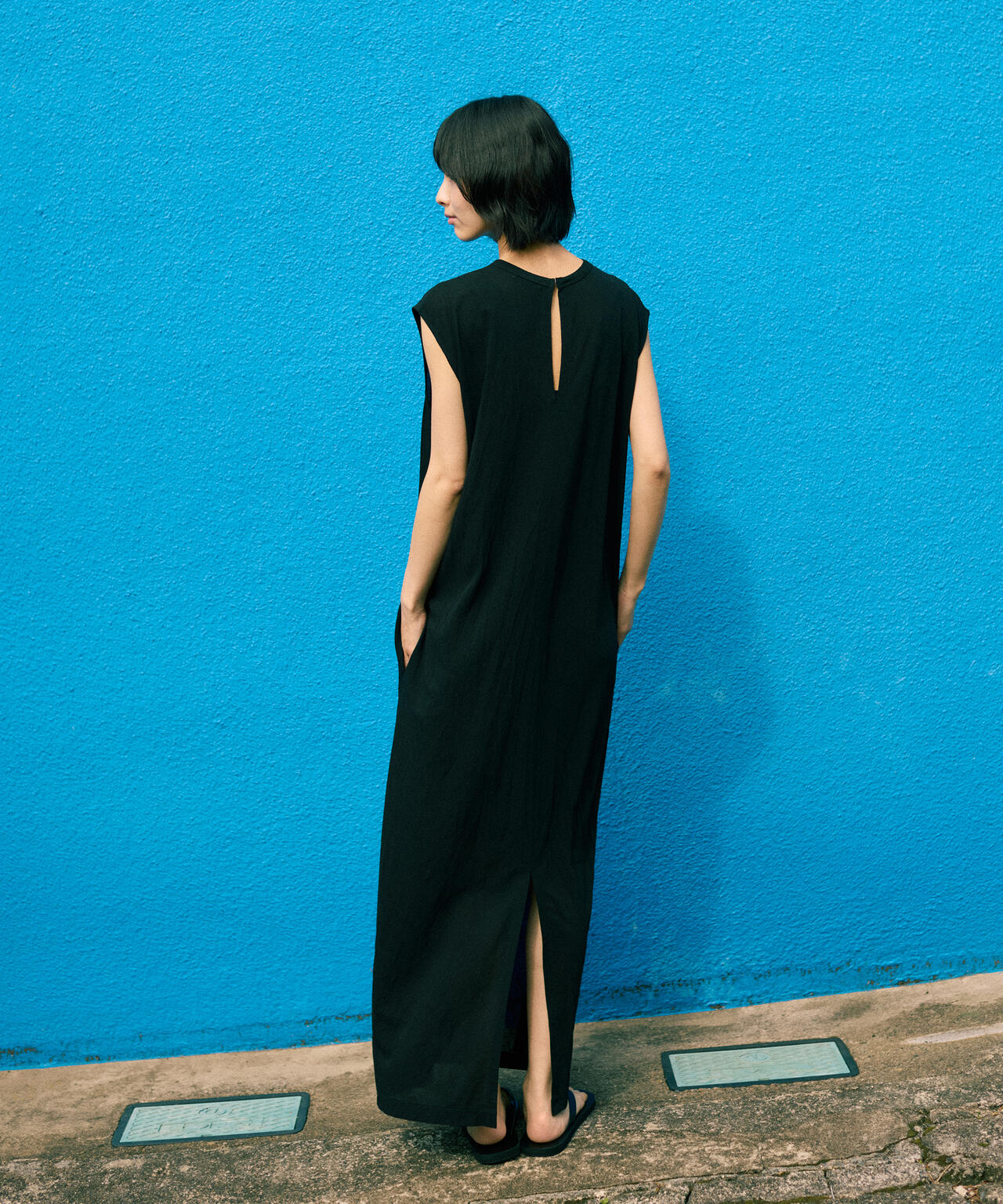 ATON / SHRINK FRESCA JERSEY TANK TOP DRESS