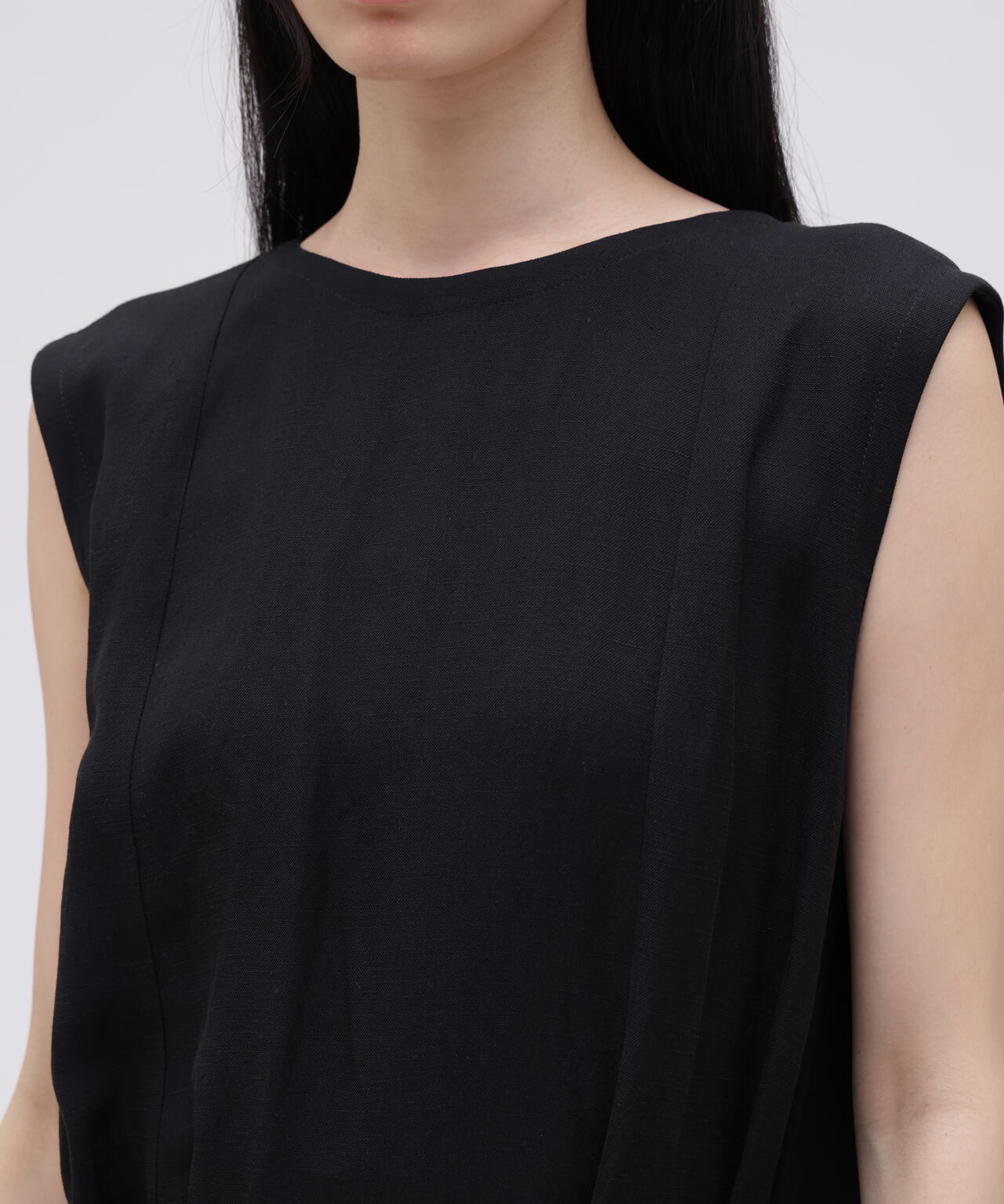 STUDIO NICHOLSON / VINTAGE SOFT LINEN WIDE STRAP VOLUME DRESS