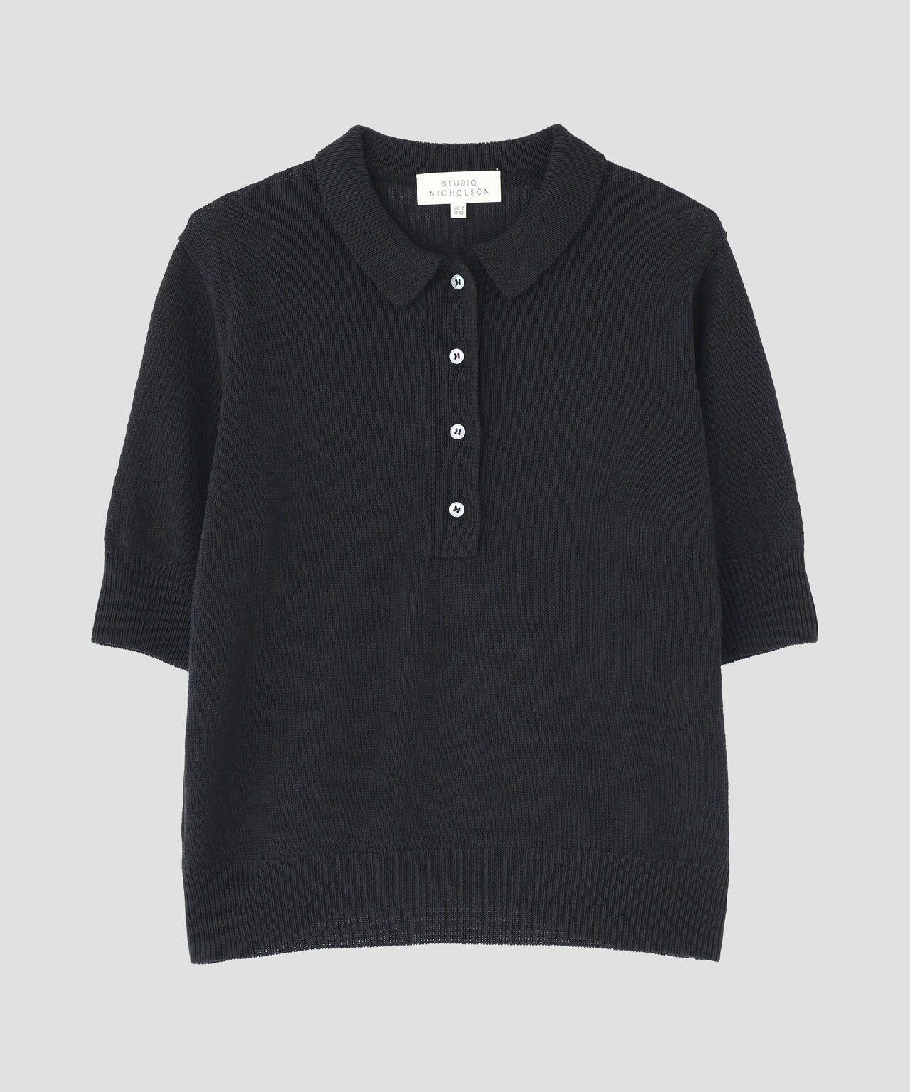 STUDIO NICHOLSON / PAPER YARN KNITTED POLO TOP